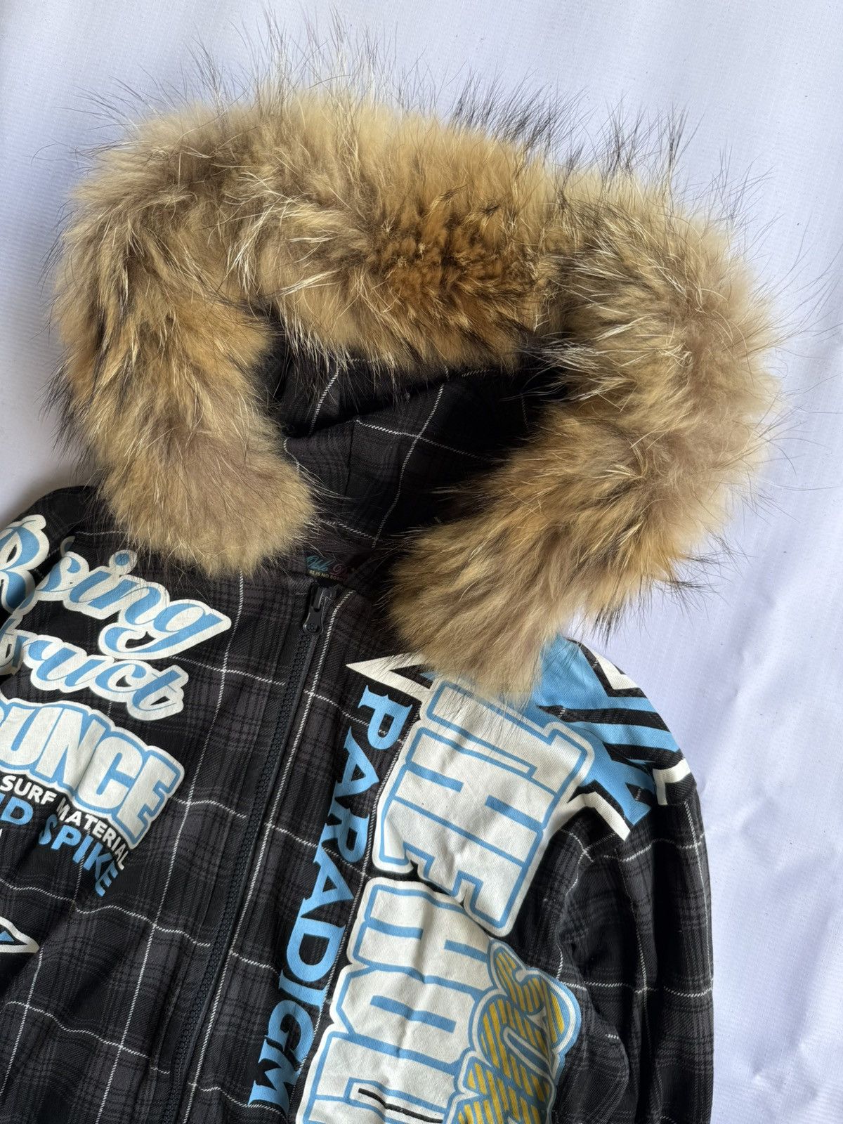 Hysteric Glamour Oblo design fur hoodie plaid poem styled Ifsixwasnine lgb Size US L / EU 52-54 / 3 - 6 Thumbnail
