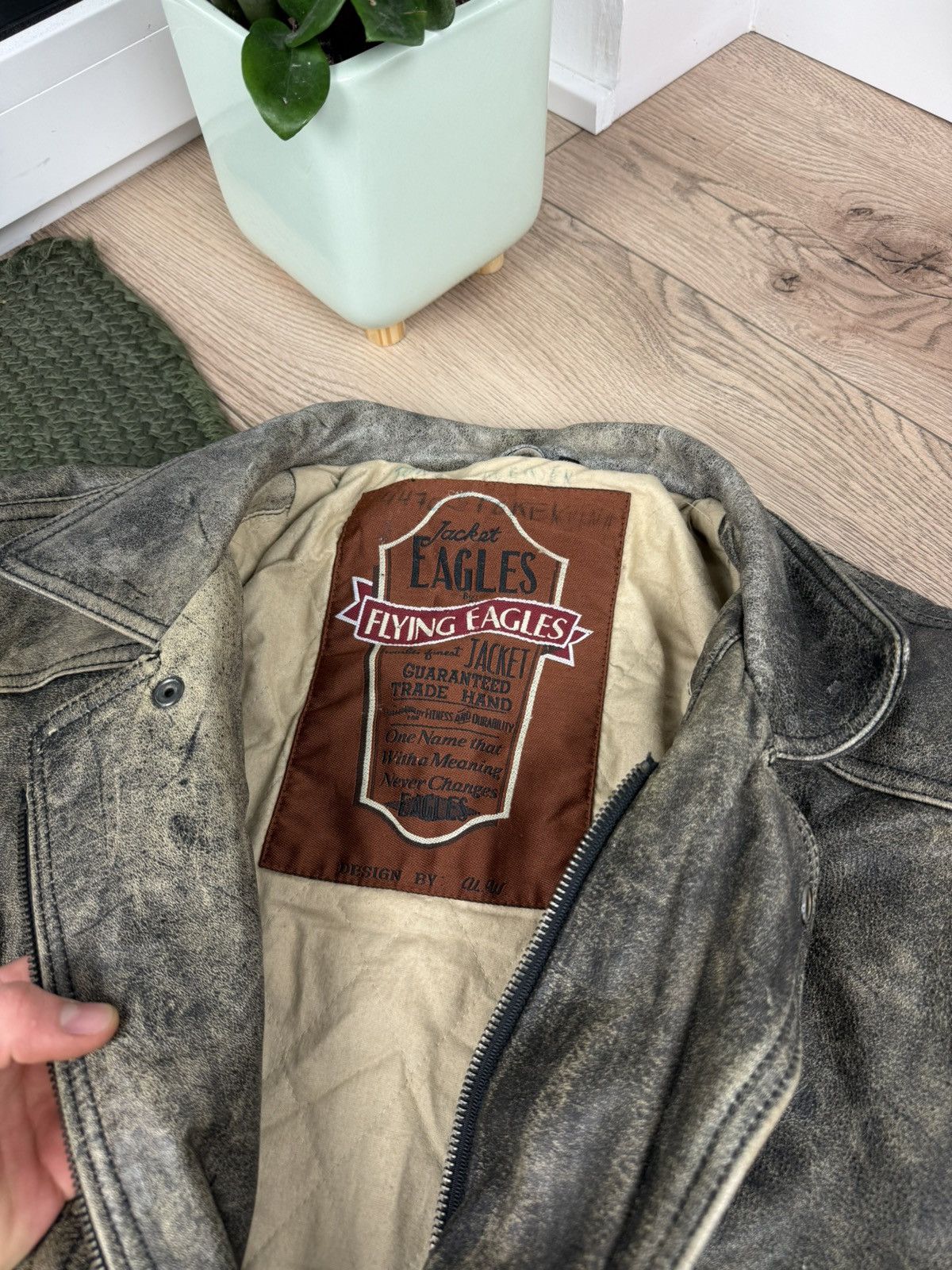 Vintage Flying Eagle Vintage avant garde Japan brand leather jacket Size US L / EU 52-54 / 3 - 7 Thumbnail