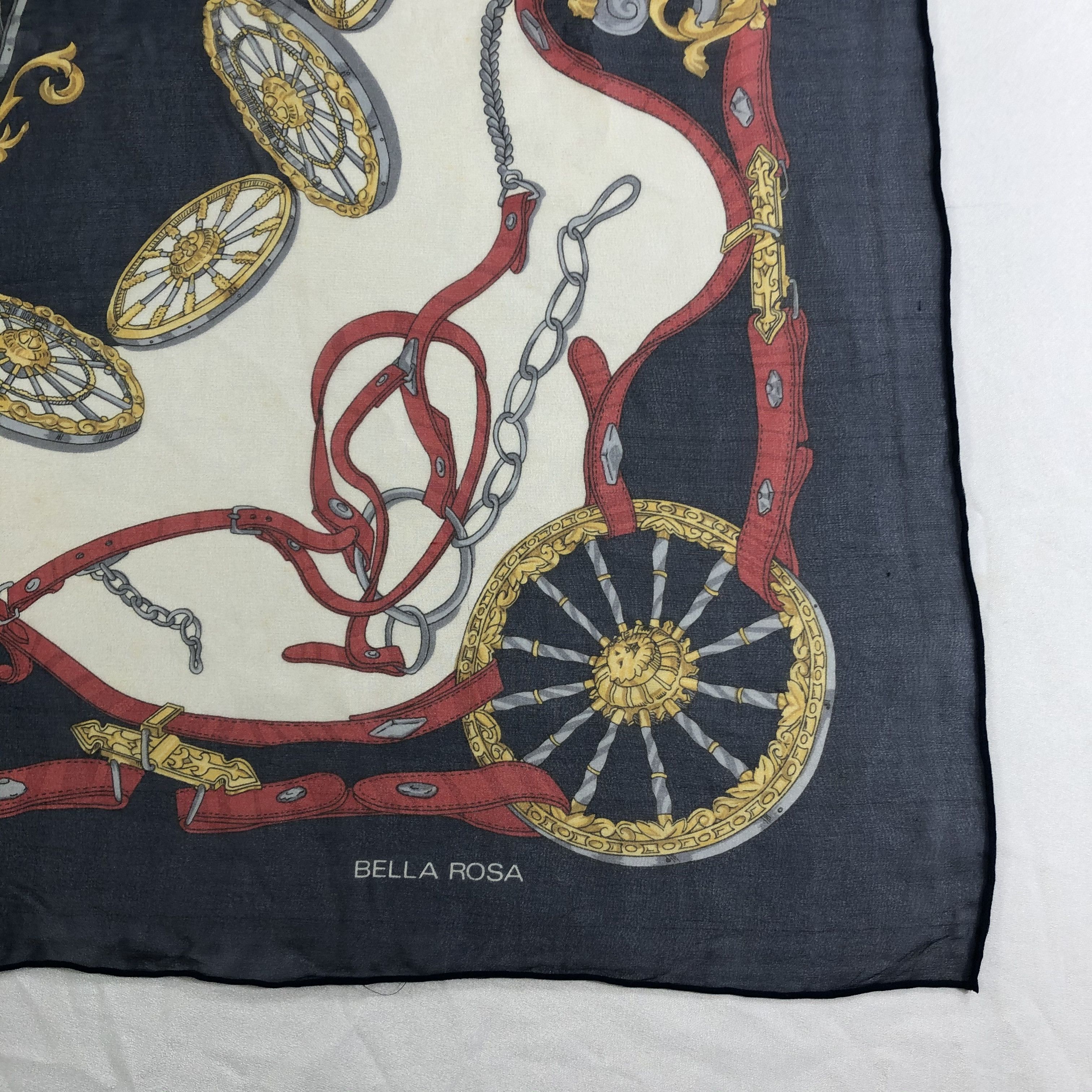Vintage Vintage Bella Rosa Silk Scarf Size ONE SIZE - 3 Thumbnail