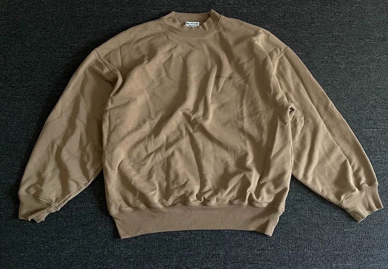 Balenciaga Balenciaga Oversized Unisex Beige Sweatshirt-yf Size US M / EU 48-50 / 2 - 1 Thumbnail