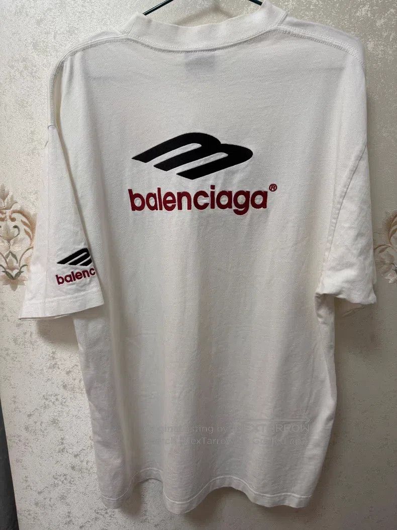 Balenciaga Balenciaga Embroidered Logo Short Sleeve T-Shirt White Size US S / EU 44-46 / 1 - 2 Thumbnail