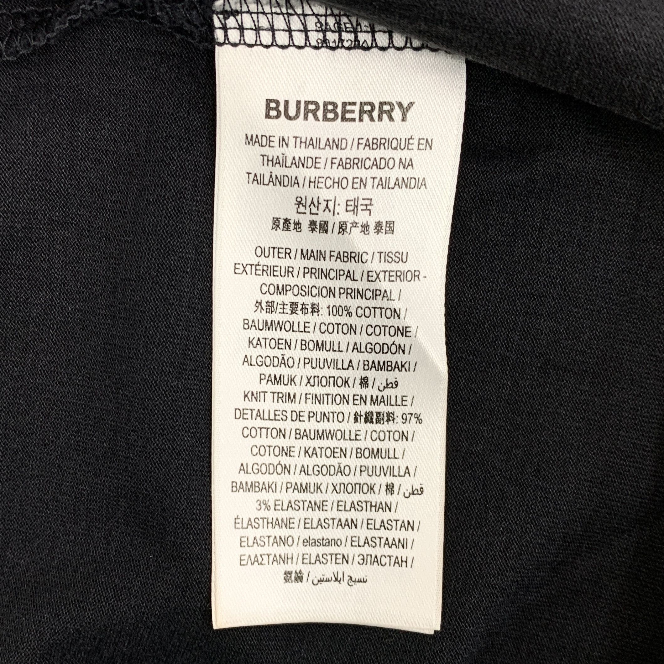 Burberry Burberry Logo Print Cotton T-Shirt Black (L) Size US L / EU 52-54 / 3 - 7 Thumbnail