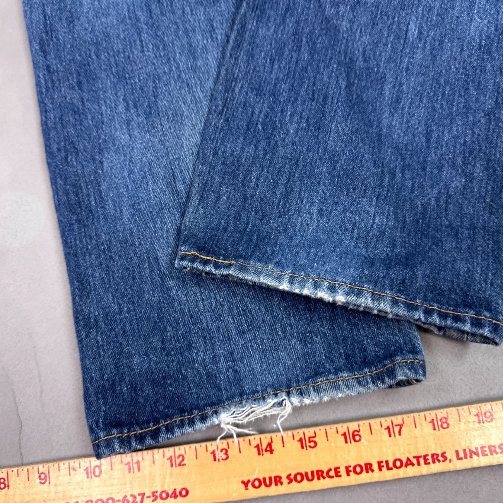 Levi's Levi's 501 Jeans Mens 34x32 Blue Denim Button Fly Distressed Thrashed Faded Size US 34 / EU 50 - 7 Thumbnail