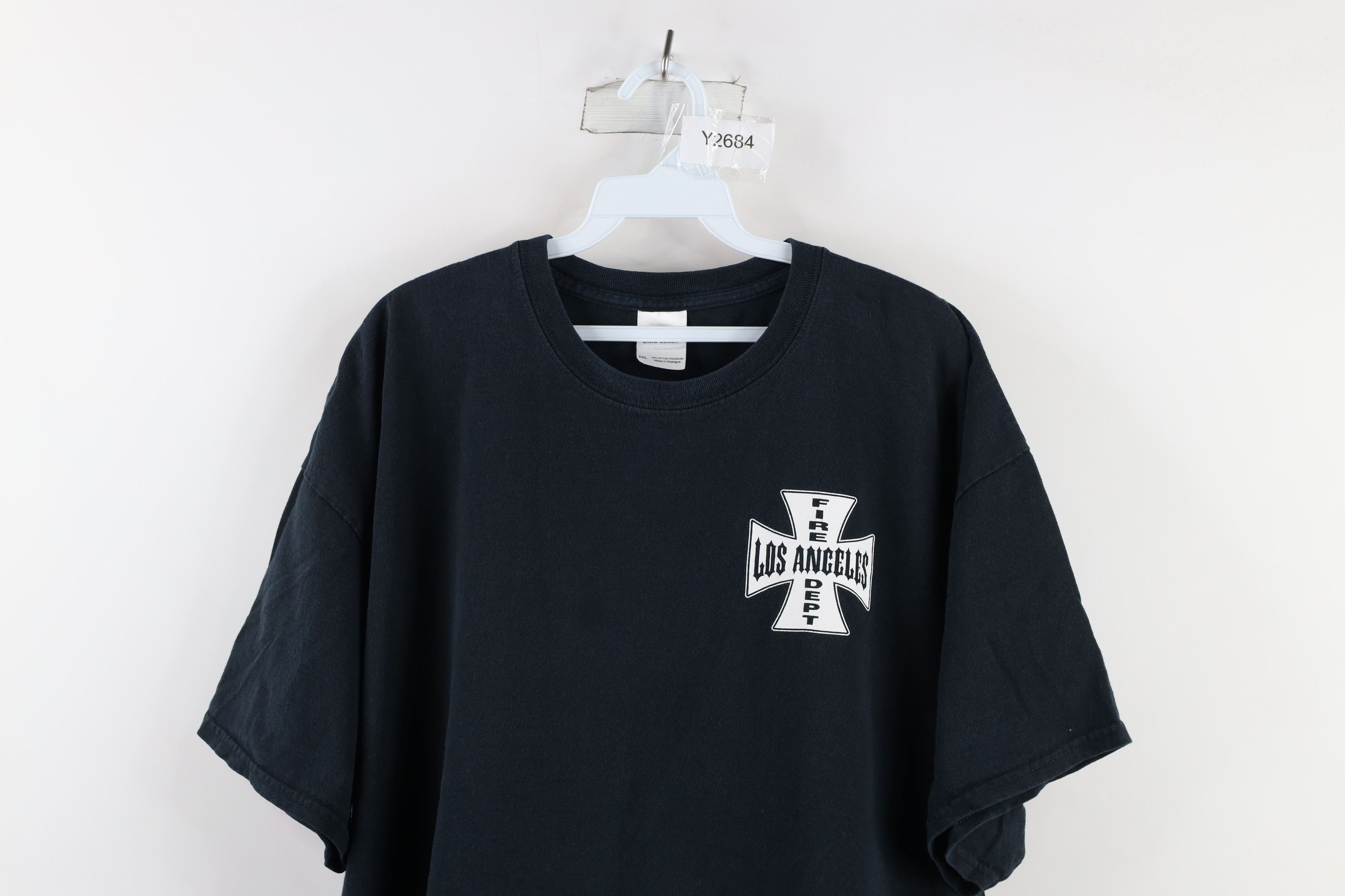 Vintage Vintage Y2K Iron Cross Los Angeles Fire Department T-Shirt Size US XXL / EU 58 / 5 - 2 Thumbnail