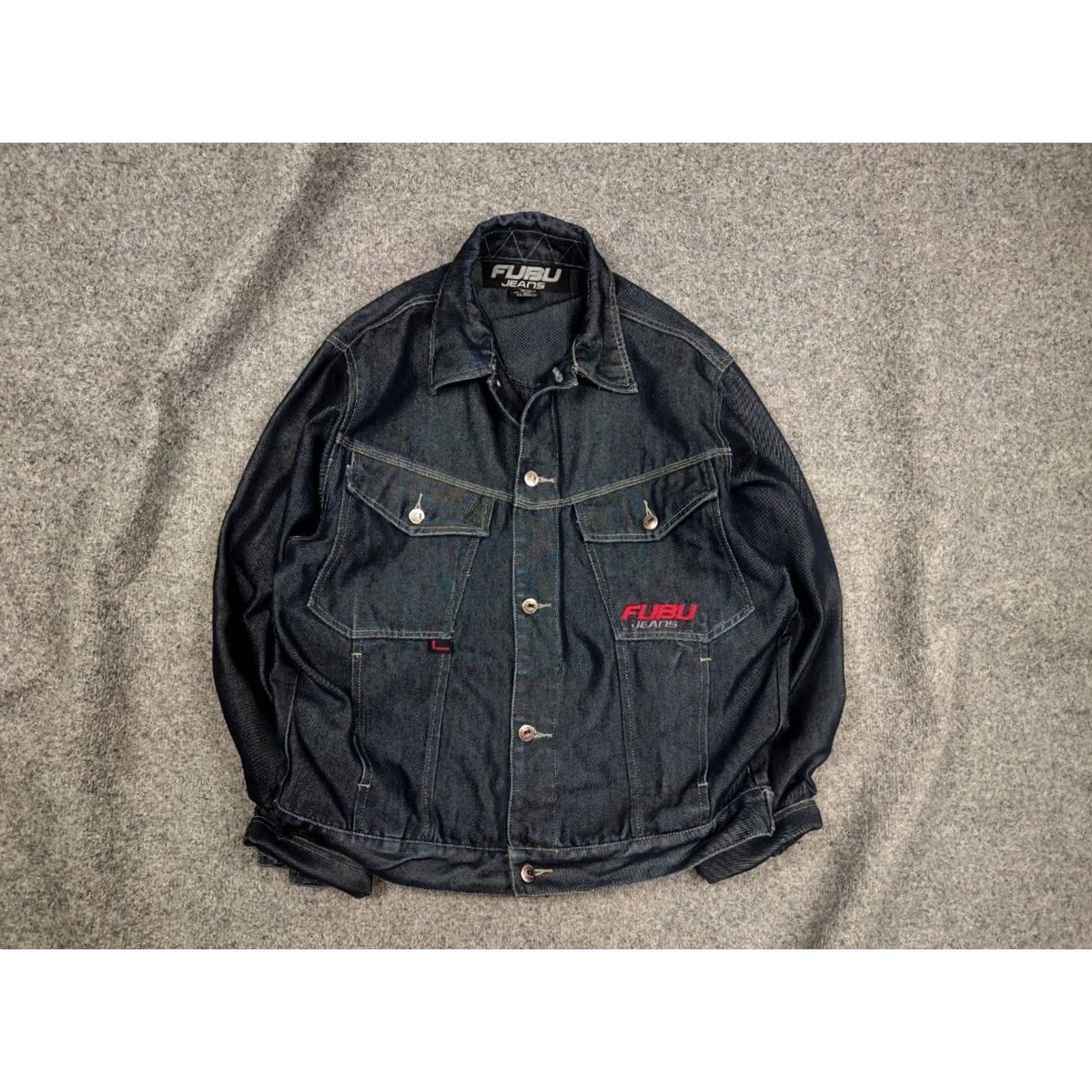Fubu Vintage FUBU Indigo Denim Jacket Y2K Logo Collection Mens L Blue Cowboy Hip Hop 90s Vintage Jacket Size US L / EU 52-54 / 3 - 2 Thumbnail