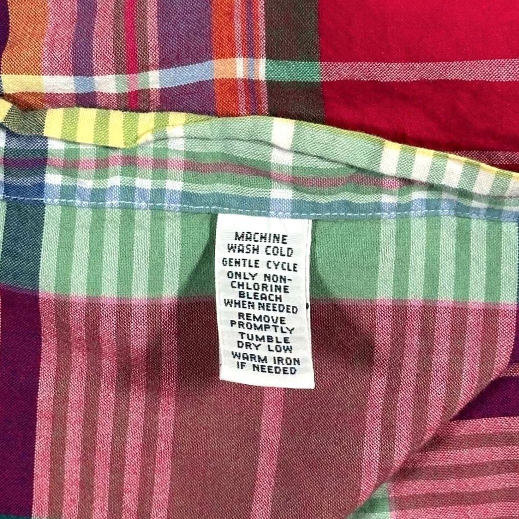 Ralph Lauren VINTAGE Ralph Lauren Shirt Adult 2XL Plaid Madras Pink Green Blue 90s Button-Up Short Sleeve Casual Mens Size US XXL / EU 58 / 5 - 6 Thumbnail