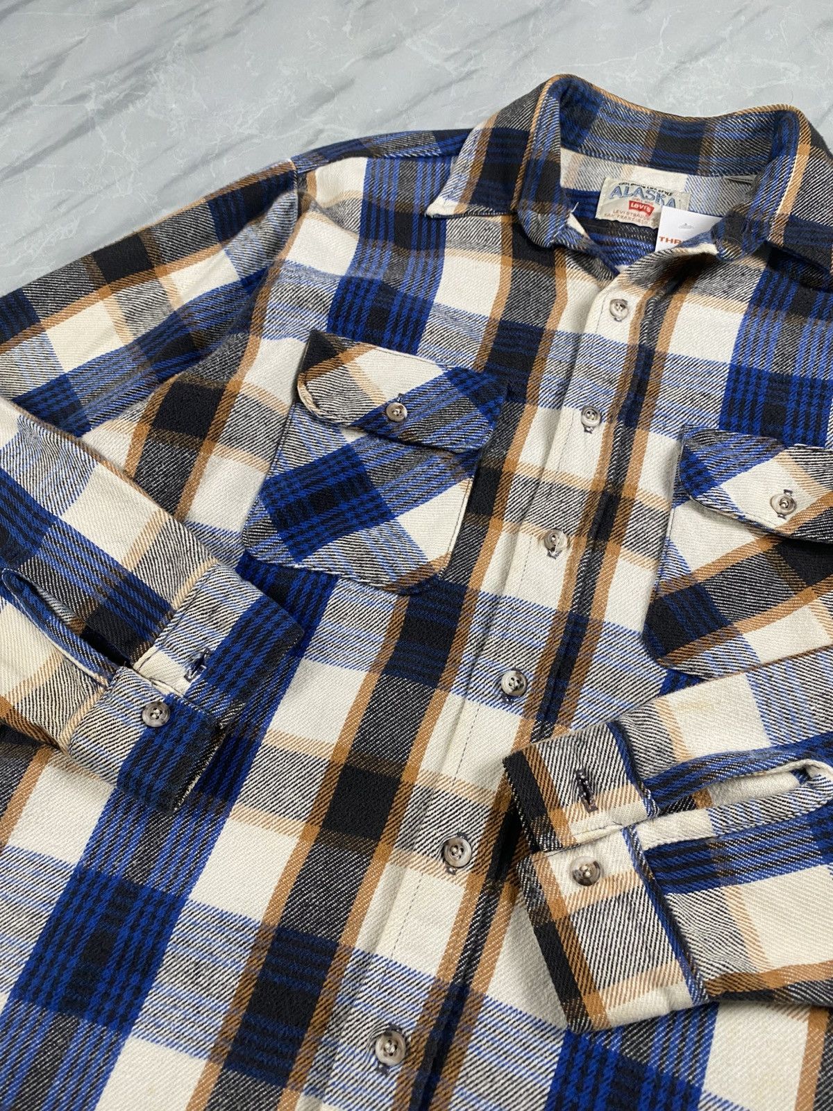 Levi's Vintage Clothing Vintage 90s Levis Alaska Checkered Flannel Overshirt Size US M / EU 48-50 / 2 - 3 Thumbnail