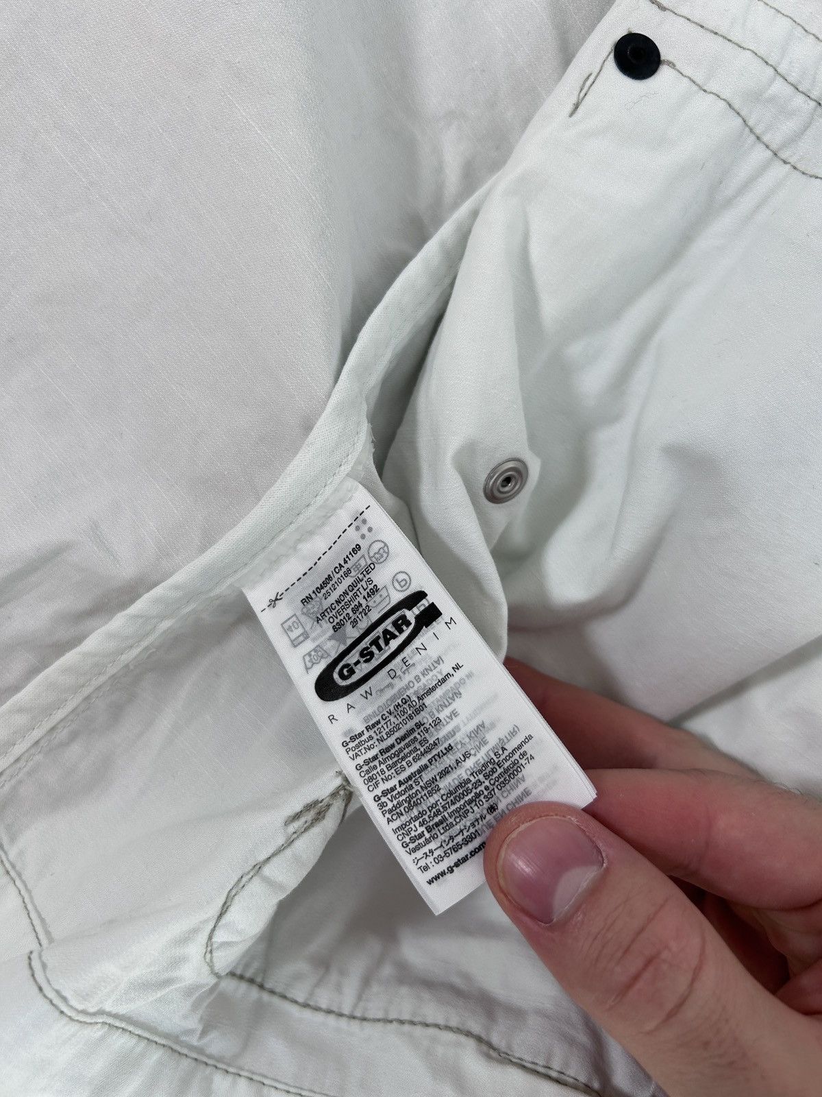G-Star × Vintage G-STAR Raw Military Style Cargo Multi Pockets White Jacket Size US XL / EU 56 / 4 - 10 Thumbnail