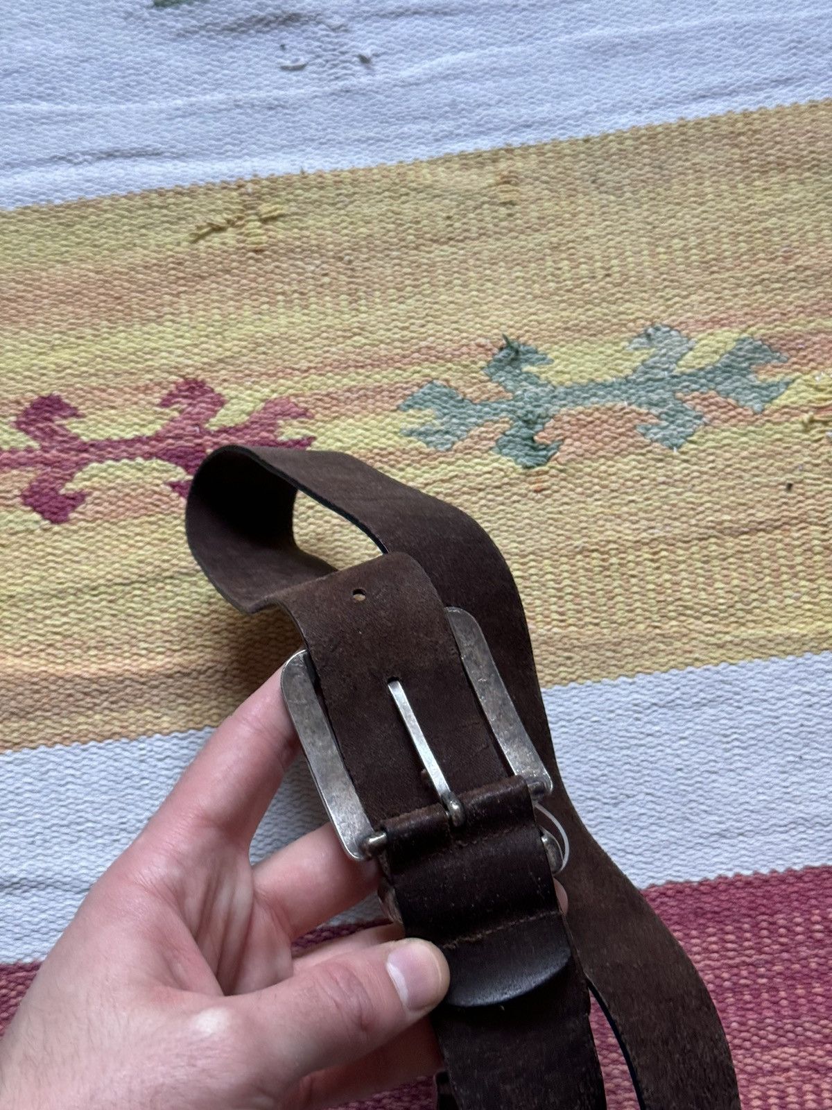 Genuine Leather Vintage 90’s Genuine Leather Brown Cowboy Belt Size ONE SIZE - 4 Thumbnail