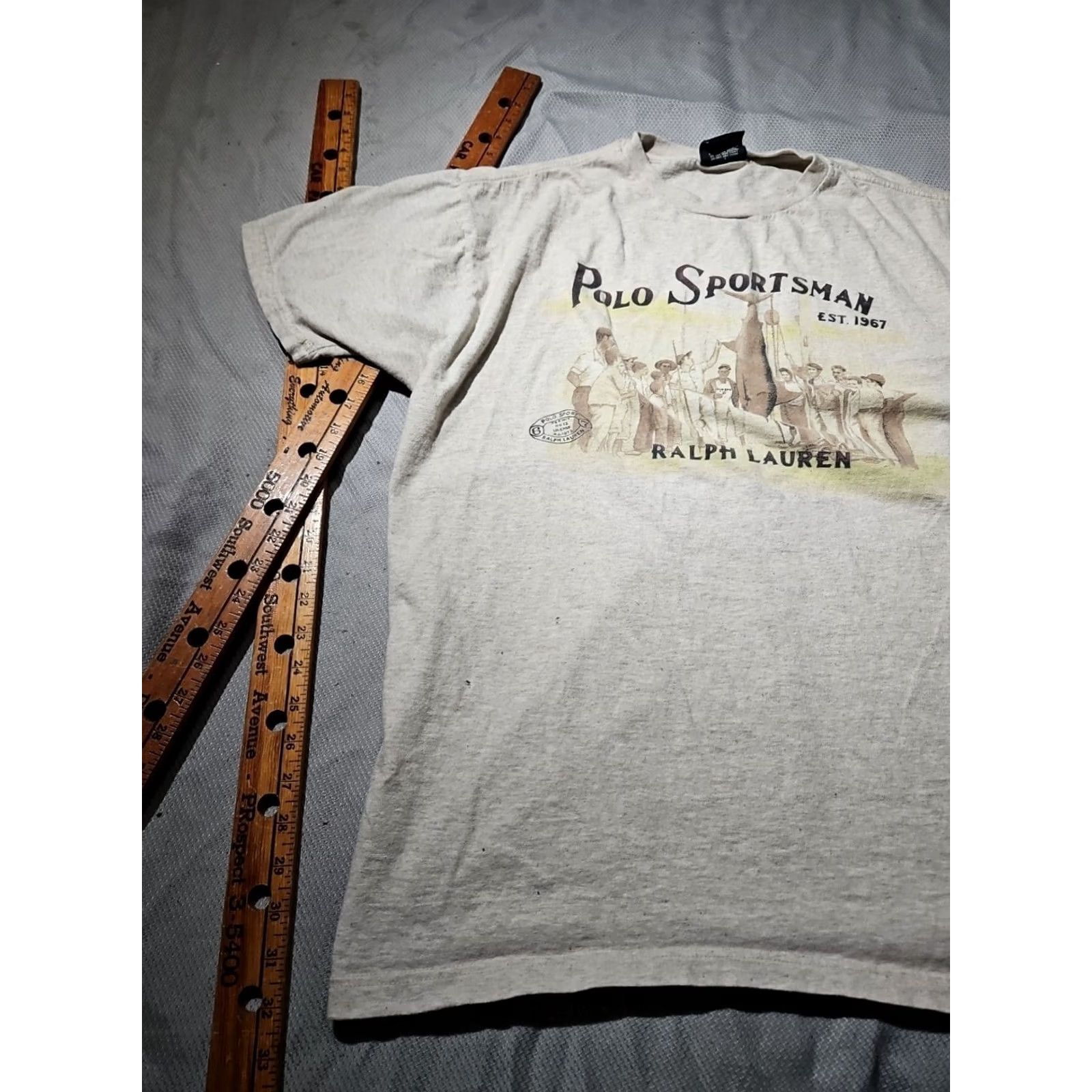 TravisMathew Vtg Polo Sport Shirt Mens Large Beige Sportsman Fishing Preppy Graphic Tee Y2K Size US L / EU 52-54 / 3 - 3 Thumbnail