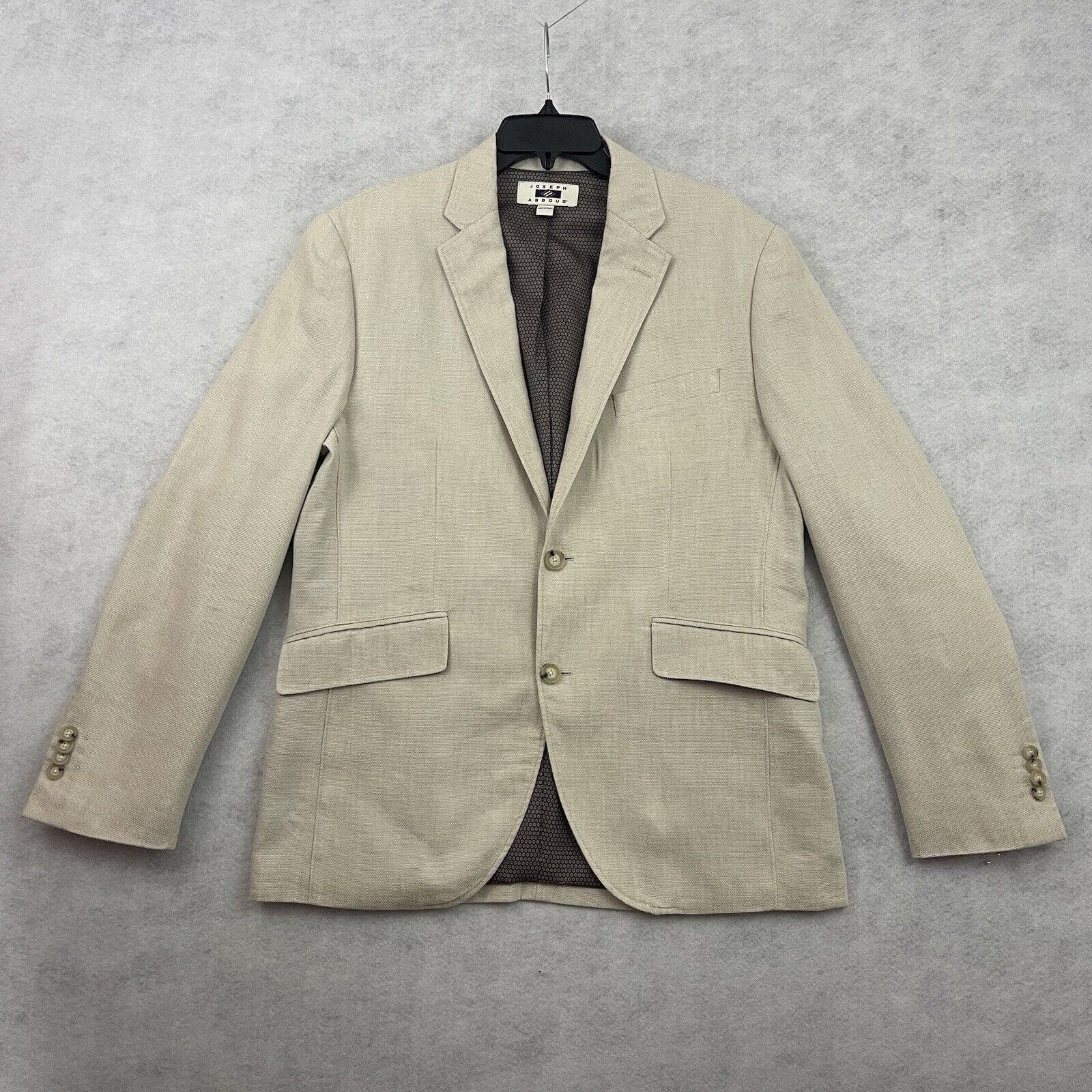 Joseph Abboud Joseph Abboud Button Jacket Mens M Beige Linen Blend Blazer Size 40R - 8 Thumbnail