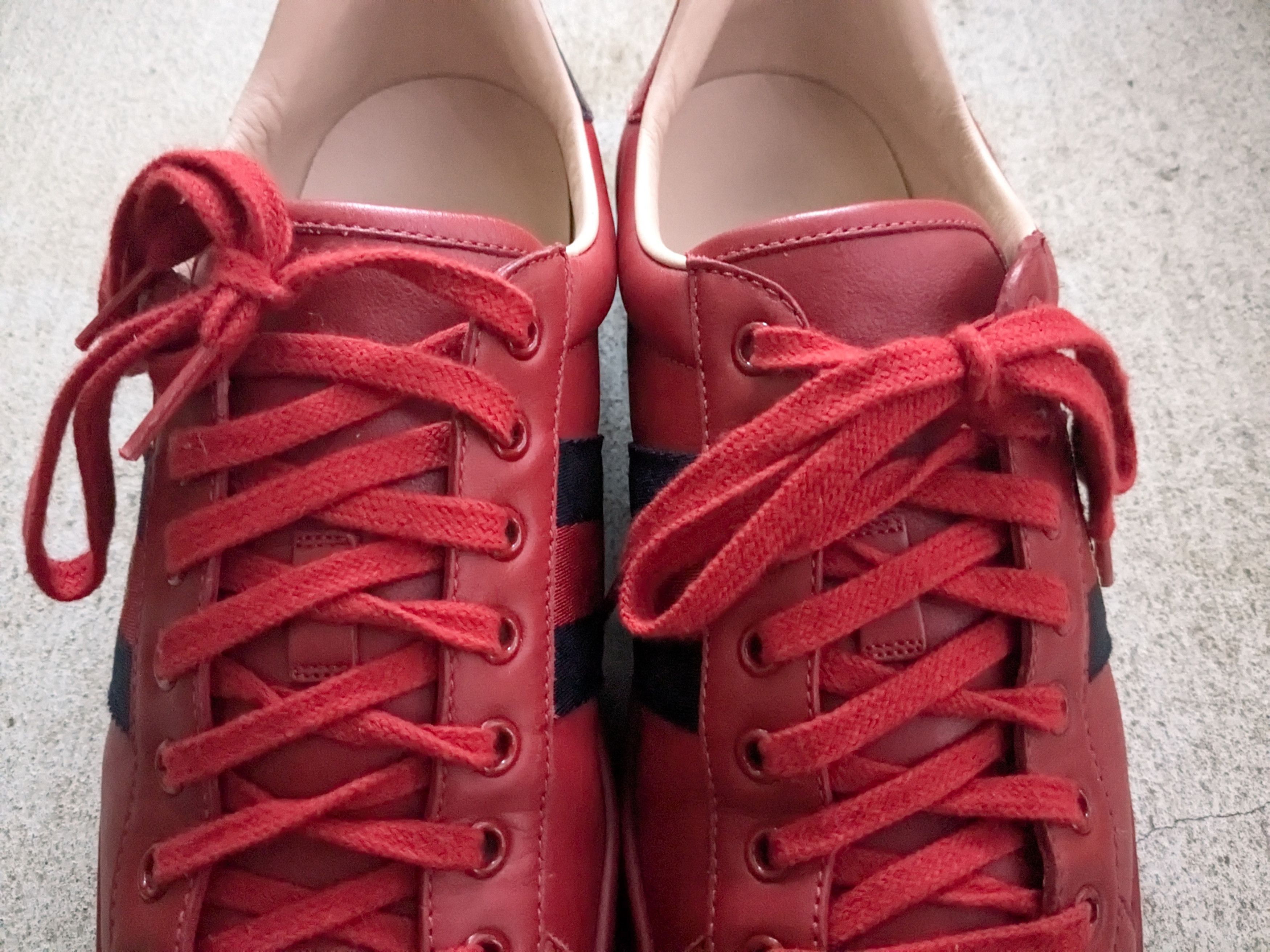 Gucci Gucci Ace Sneakers Red Bee 9.5 Leather Low Tops Size US 9.5 / EU 42-43 - 4 Thumbnail