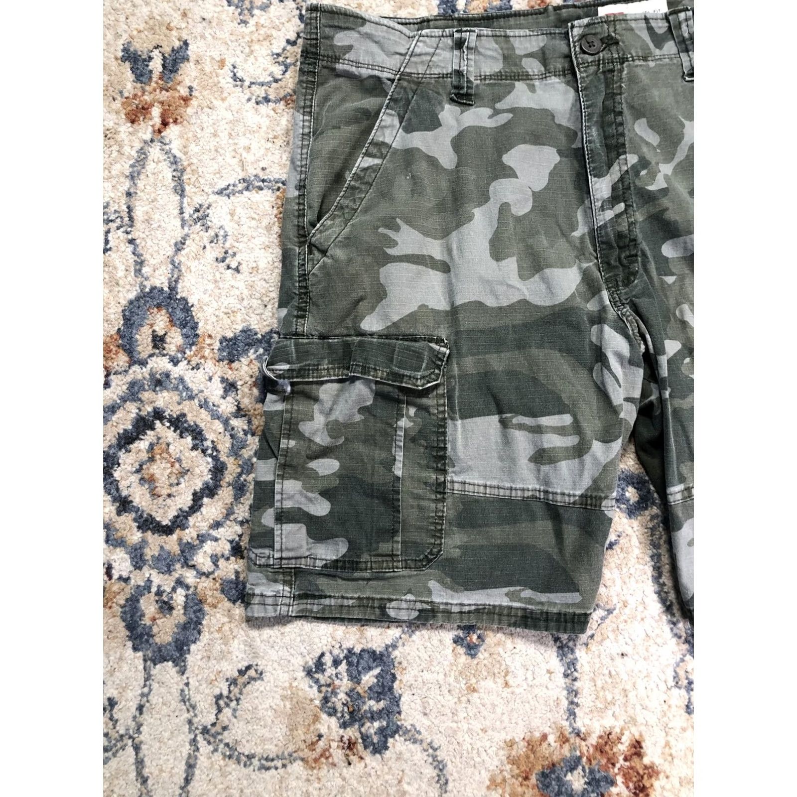 Wrangler Wrangler Cargo Shorts Mens 36 Green Camo Relaxed Fit Canvas 10 Inseam Size US 36 / EU 52 - 4 Thumbnail