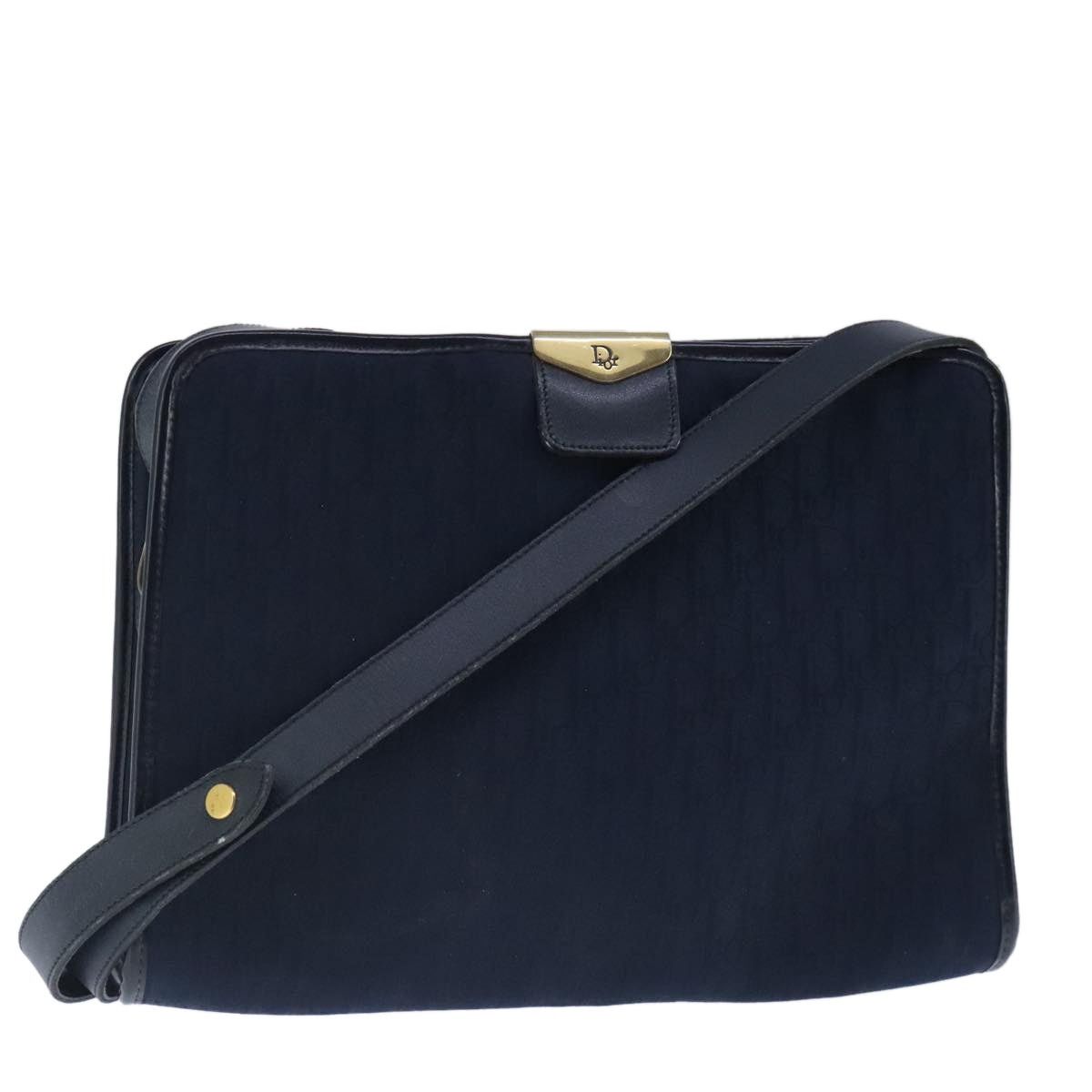 Dior DIOR Trotter Canvas Shoulder Bag Navy Gold Size ONE SIZE - 1 Thumbnail