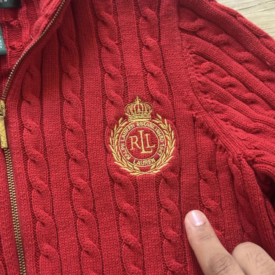 Lauren Ralph Lauren Vintage Lauren Ralph Lauren Cable Knit Crest Sweater Size M / US 6-8 / IT 42-44 - 4 Thumbnail