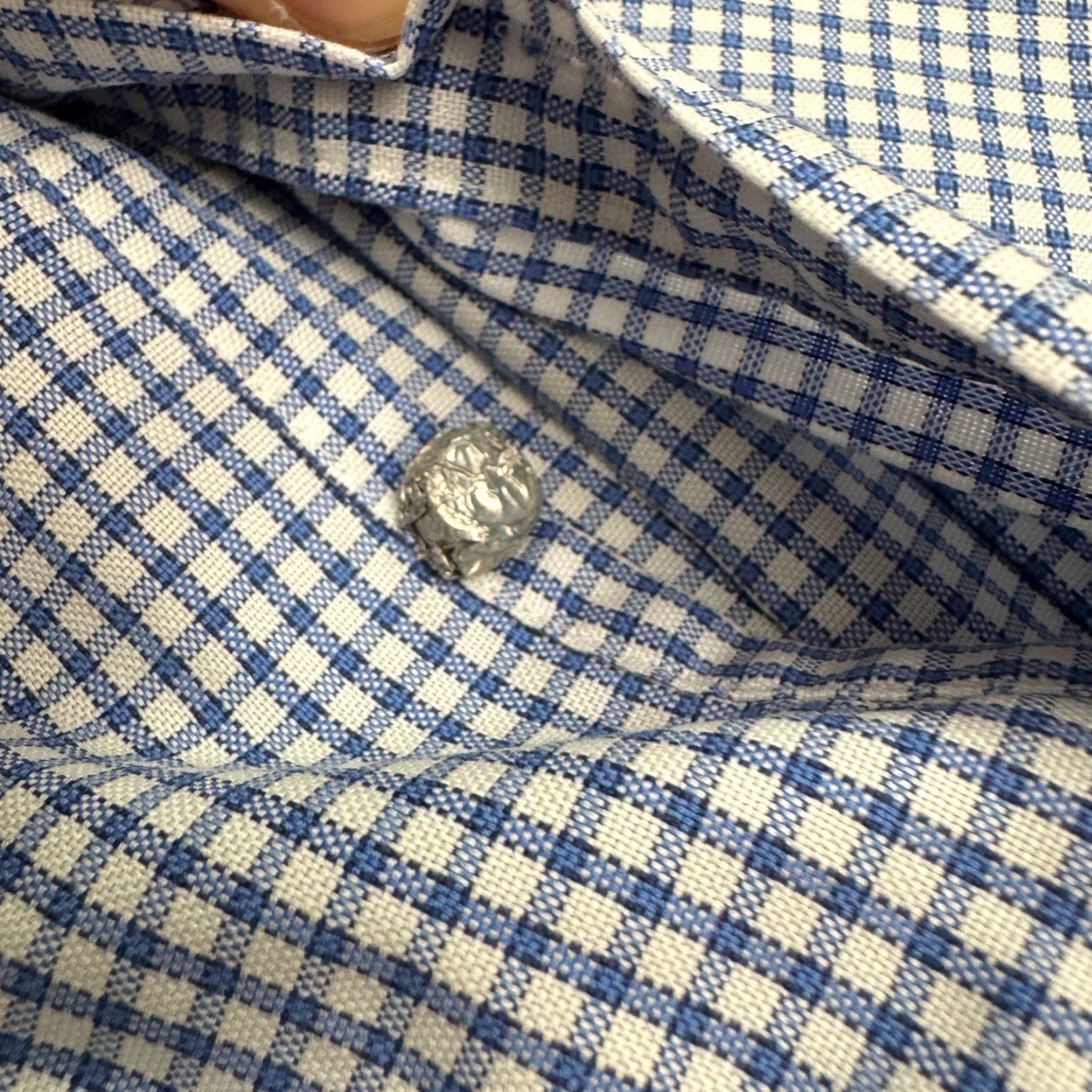 Vintage Thomas Pink Traveler Button Down Shirt Mens Large Blue Gingham Check Cotton Top Size US L / EU 52-54 / 3 - 6 Thumbnail