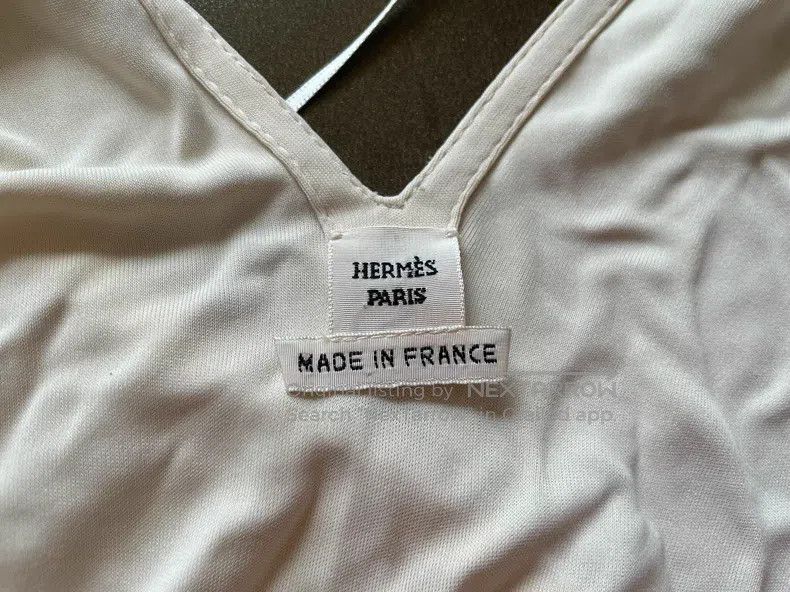 Hermes Hermes Beige V-Neck Knit Top Size XXS / US 00 / IT 34 - 8 Thumbnail