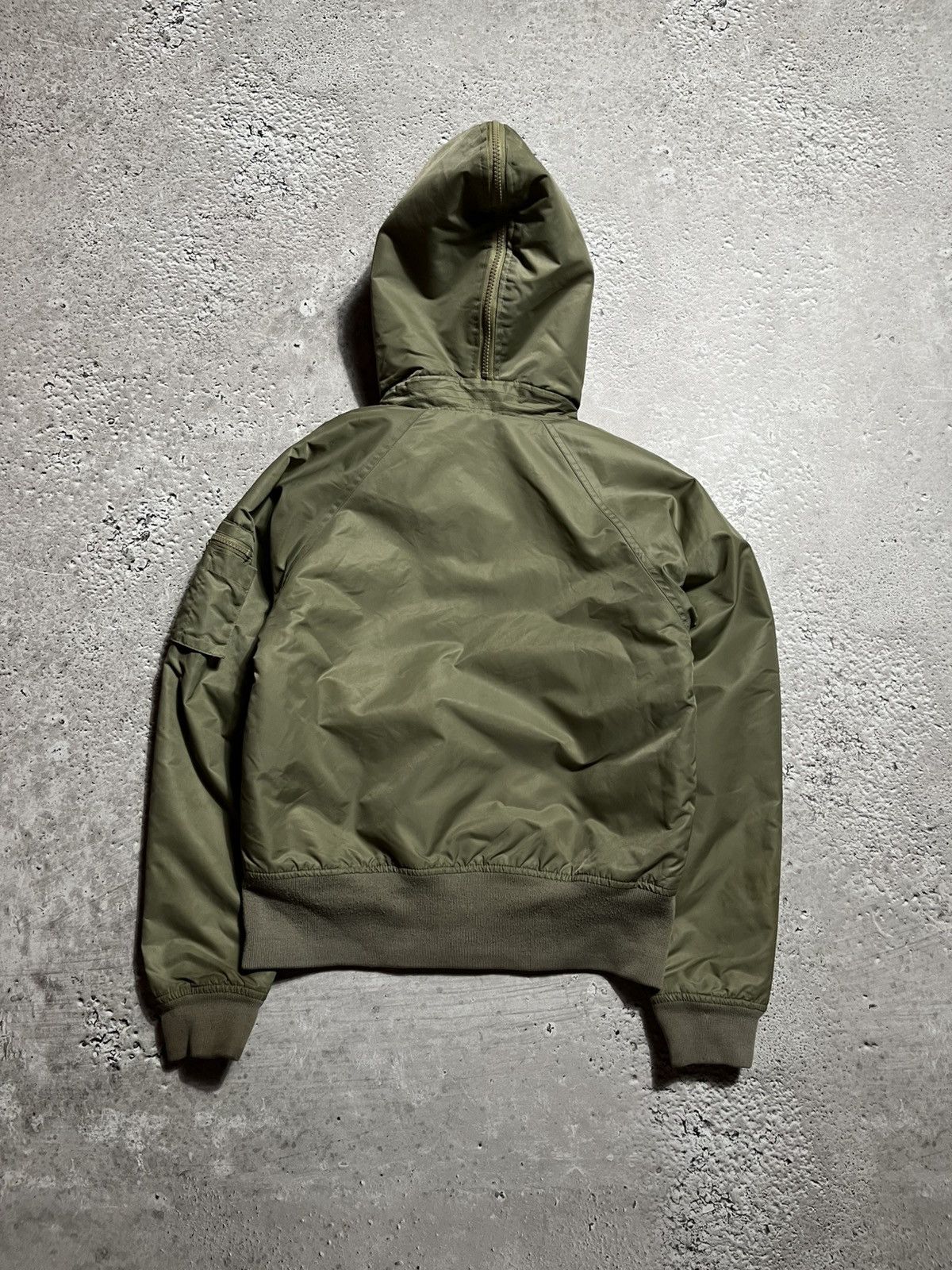 Japanese Brand × Vintage Olive bomber jacket with faux fur split zipup hood Y2K style Size M / US 6-8 / IT 42-44 - 9 Thumbnail