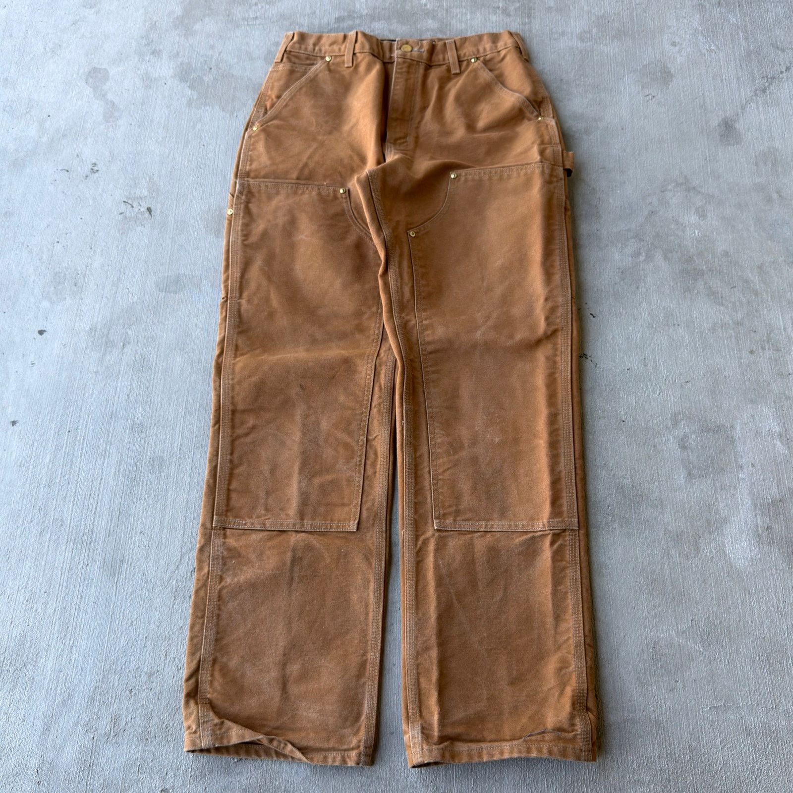 Carhartt × Vintage Vintage Y2K Carhartt brown double knee work carpenter pants Size US 29 - 1 Thumbnail