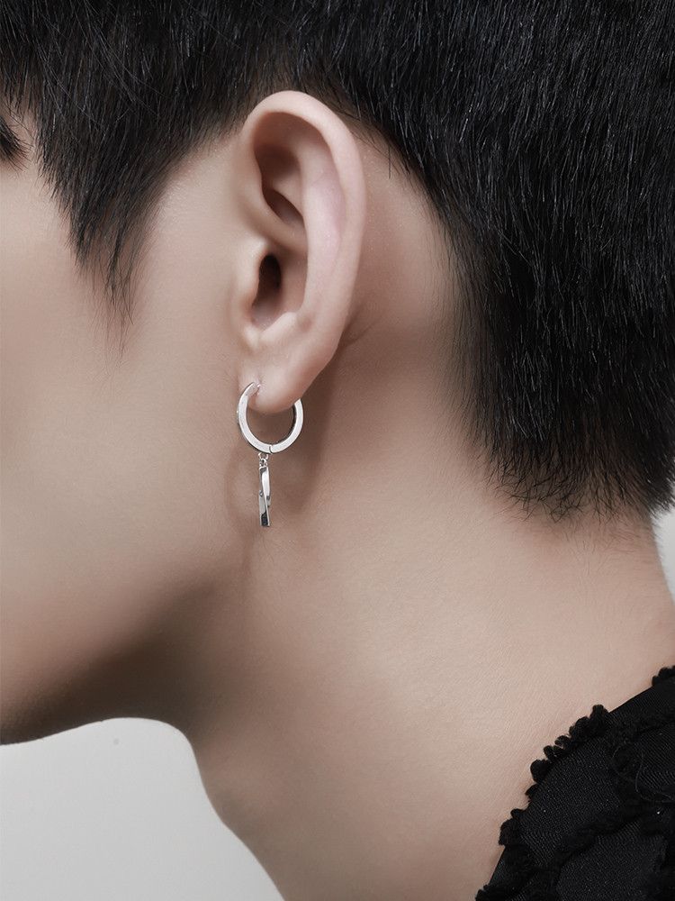 Jewelry × Sterling Silver One pairs Design Earrings Gothic Punk Chrome Jewelry Spike Size ONE SIZE - 4 Thumbnail