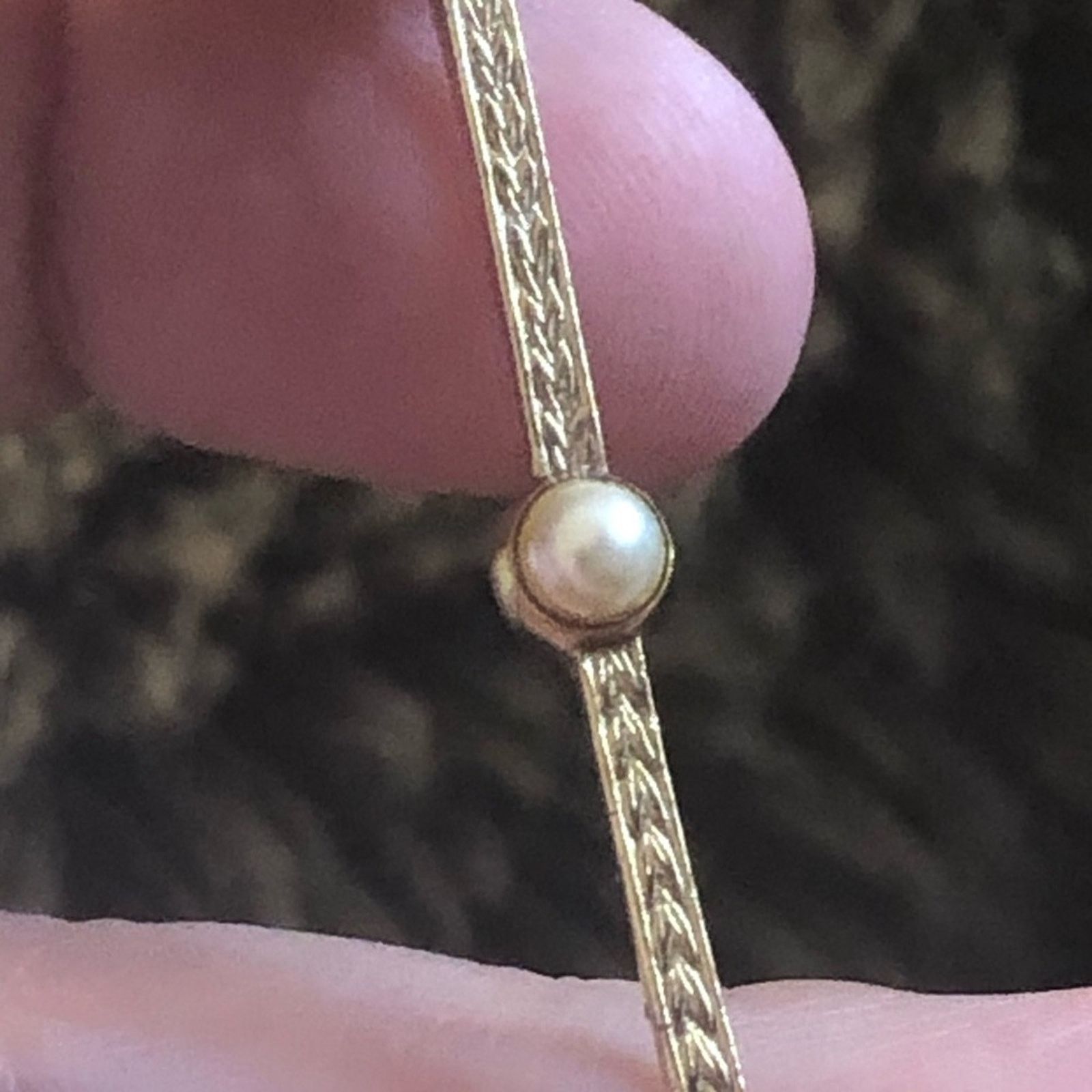 Vintage Vintage gold plated faux pearl collar pin brooch Size ONE SIZE - 5 Thumbnail