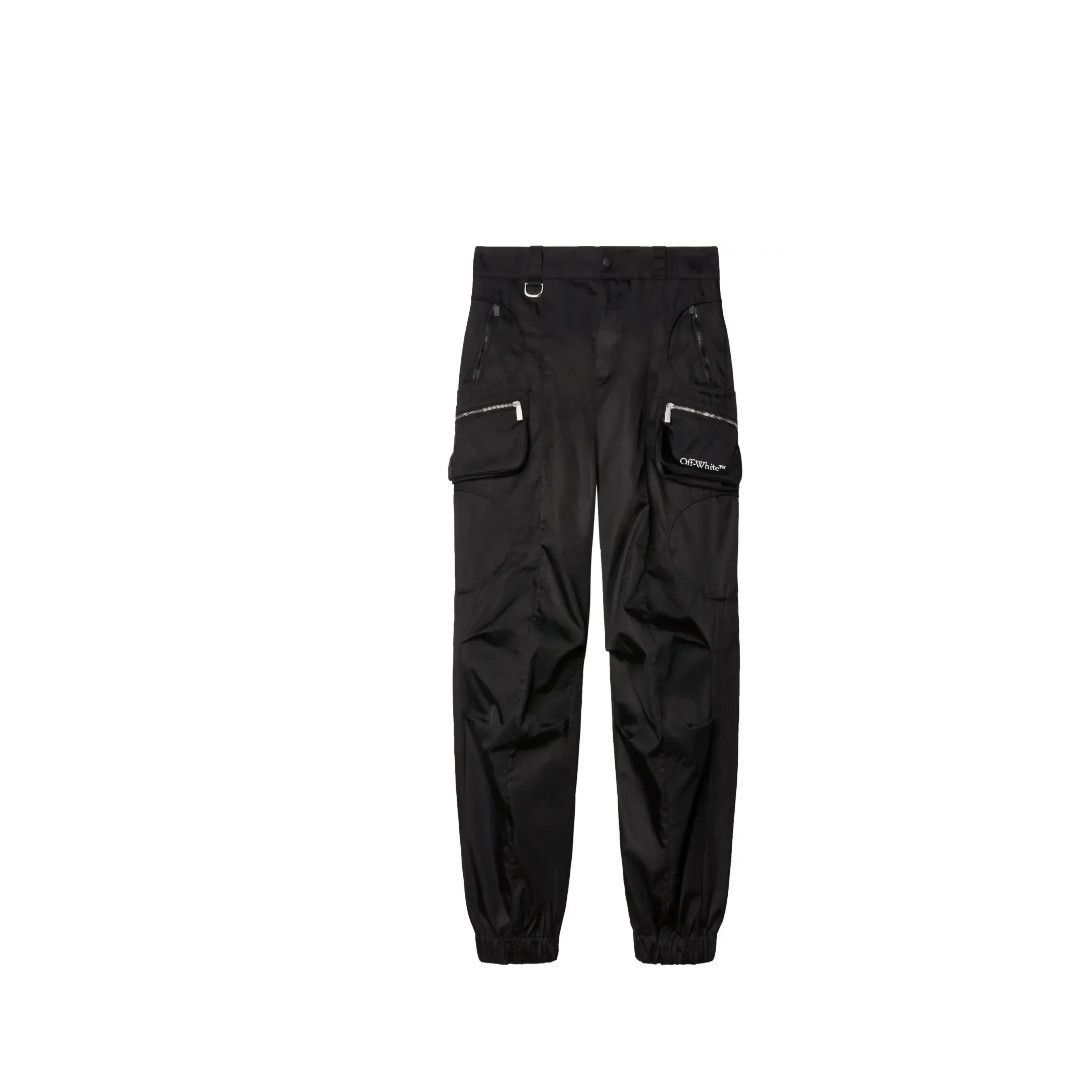 Off-White o1mle0425 Book Nyl Round Cargo Pant in Black Size 25" / US 0 / IT 36 - 1 Thumbnail