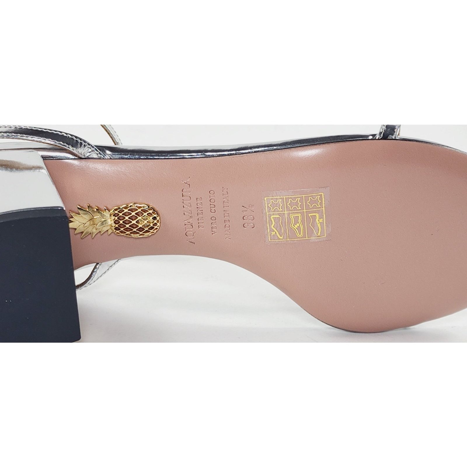 Aquazzura AQUAZZURA Olie Leather Sandals US8.5 EU38.5 Silver. Size US 8.5 / IT 38.5 - 14 Thumbnail