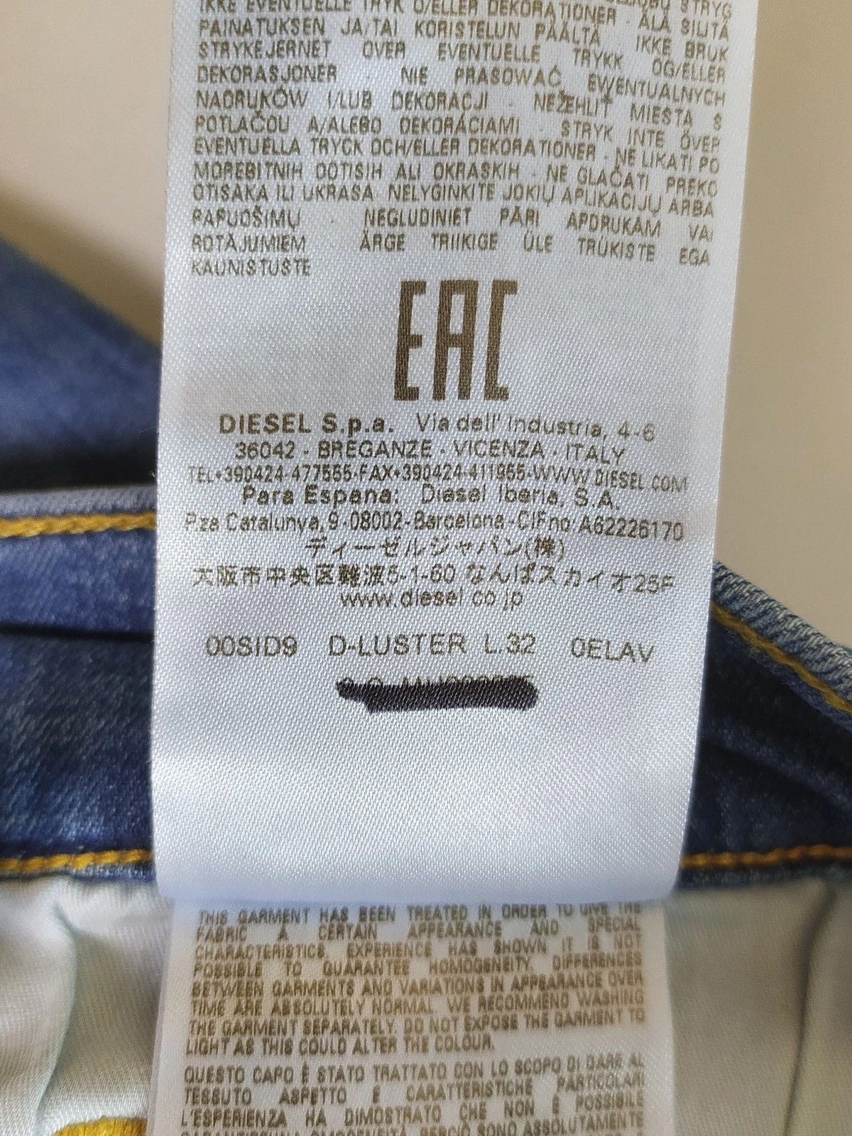 Diesel Diesel D-LUSTER L.32 MENS JEANS T/9938 Size US 31 - 9 Thumbnail