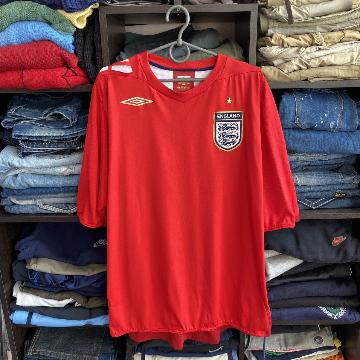 Umbro Vintage Umbro England National 2006 Red soccer jersey Size US XXL / EU 58 / 5 - 1 Thumbnail