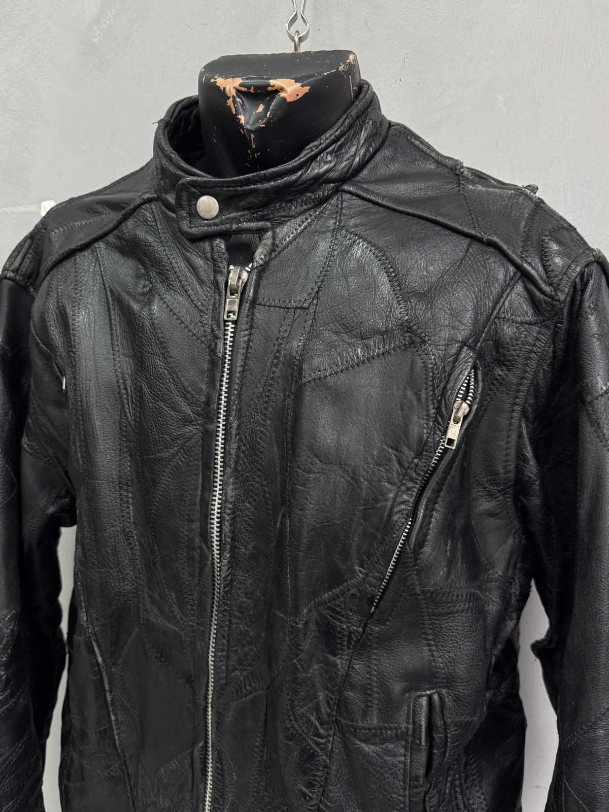 14th Addiction Vintage Leather Jacket Cropped Rick Owens Style Diesel Rare Size US L / EU 52-54 / 3 - 2 Thumbnail