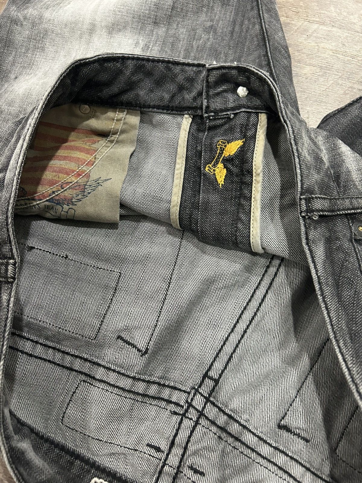 Robins Jeans 🔥 Cherokee Wash Straight Jeans with Custom Crystals 🔥 Size US 40 / EU 56 - 10 Thumbnail