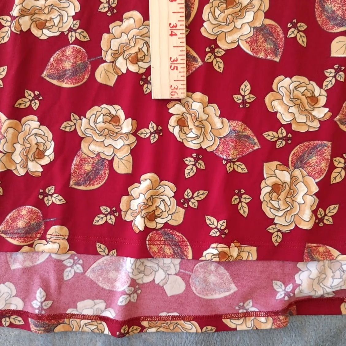 Vintage LuLaRoe Maxi Skirt S Red Floral Long Pull On Women Vintage No Size 28" / US 6 / IT 42 - 5 Thumbnail