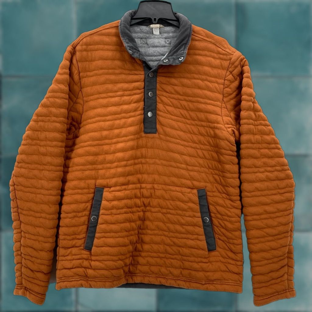 Rusty Duluth Clothing Men's Quilted Pullover Jacket Orange M Knit Workwear Jacket Size US M / EU 48-50 / 2 - 1 Thumbnail
