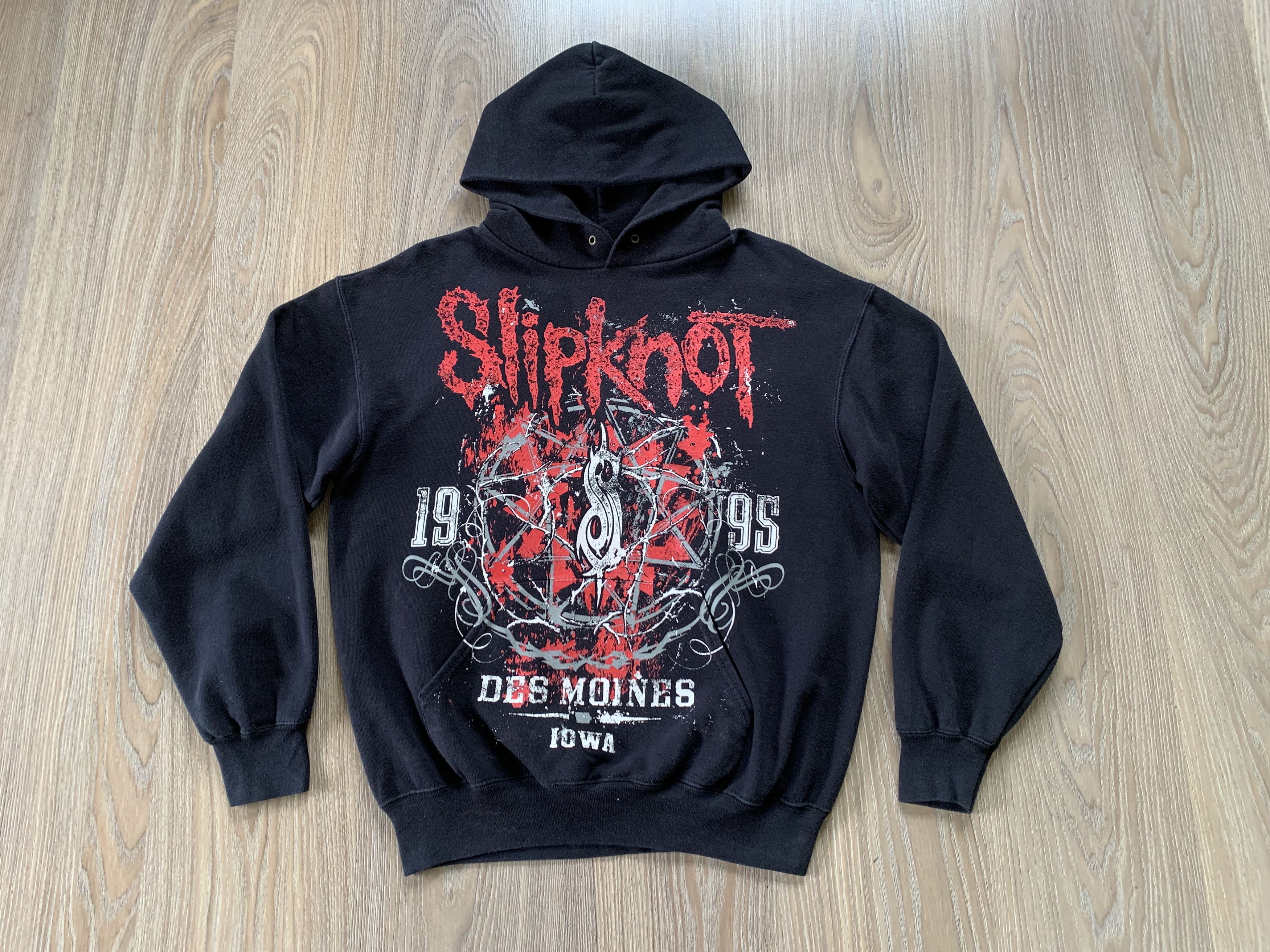 Slipknot × Vintage Slipknot Des Moines 1995 Black Overprint T-Shirt Size US M / EU 48-50 / 2 - 2 Thumbnail