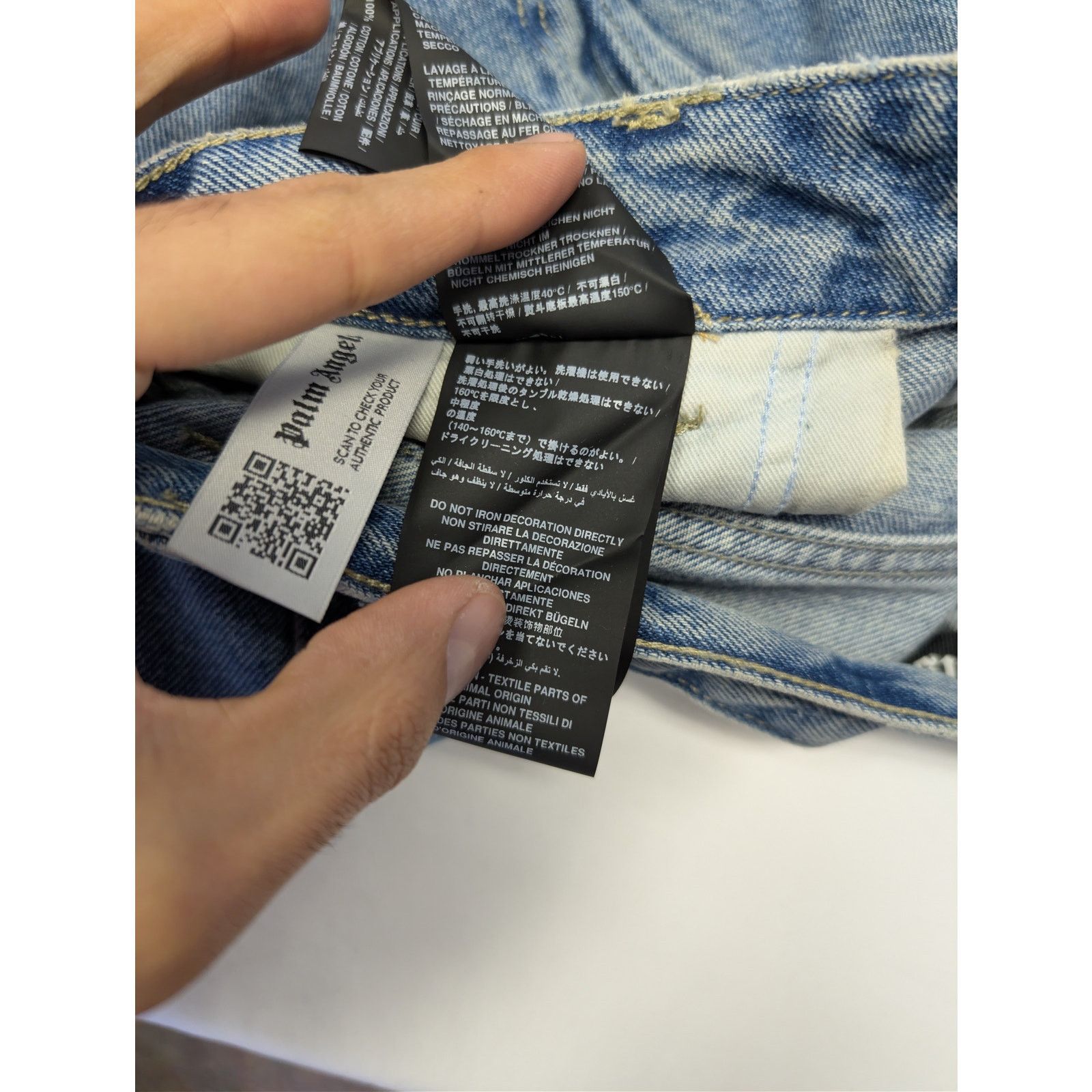 Palm Angels o1rshd1 LW Logo Denim Patches Regular Fit Jeans Light Blue Size US 30 / EU 46 - 20 Thumbnail