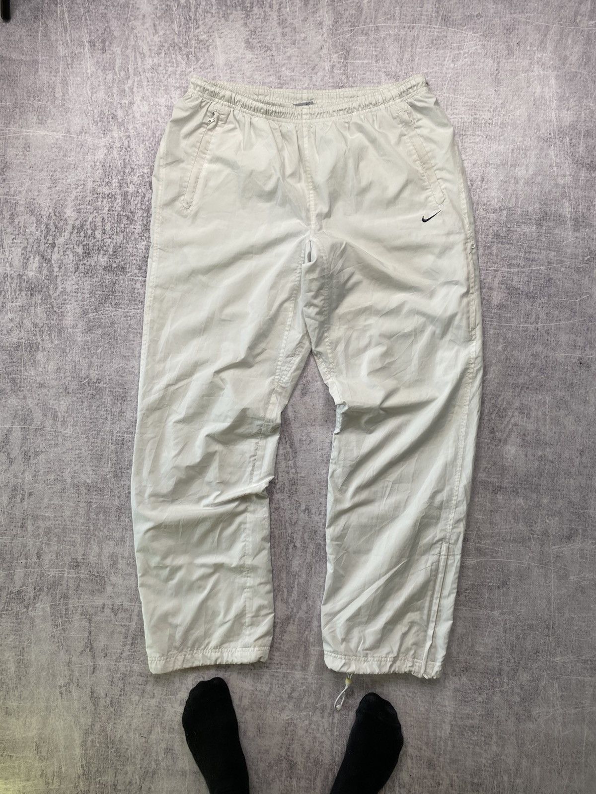 Nike Vintage white nylon Nike parachute sweatpants Size US 33 - 2 Thumbnail