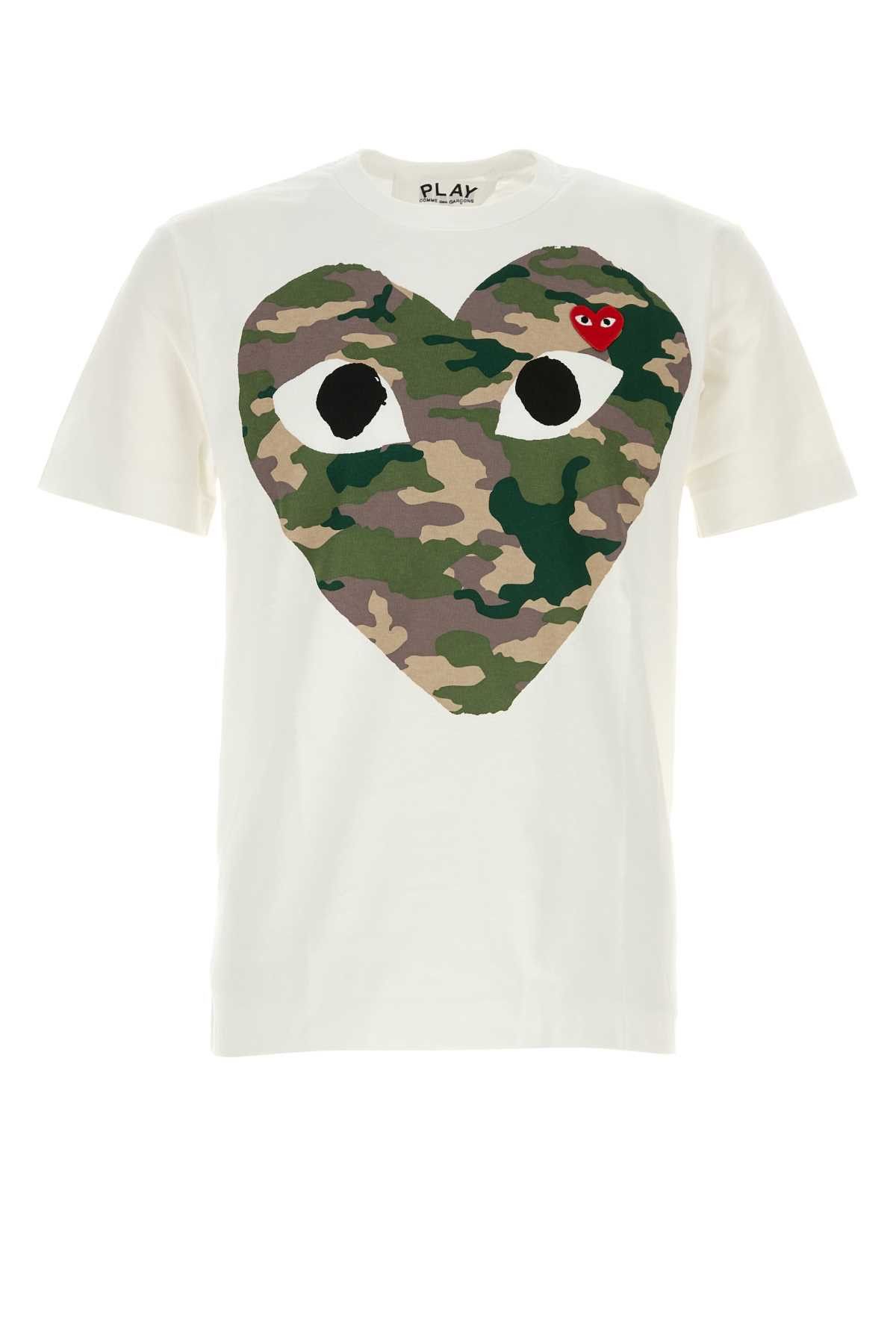 Comme des Garcons PLAY White Cotton T-Shirt Size US XXL / EU 58 / 5 - 1 Thumbnail