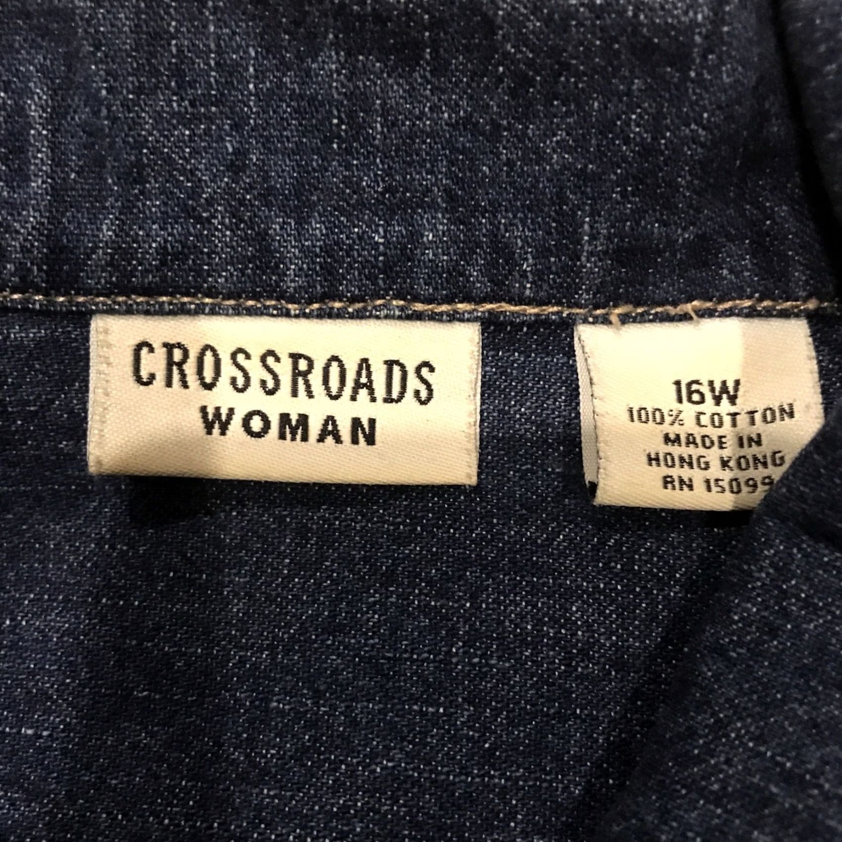Vintage Crossroads Shirt Jacket Vest Coat Blouse Top Womens Size 16W Blue Jean B11 Size XXL / US 16-18 / IT 52-54 - 2 Thumbnail