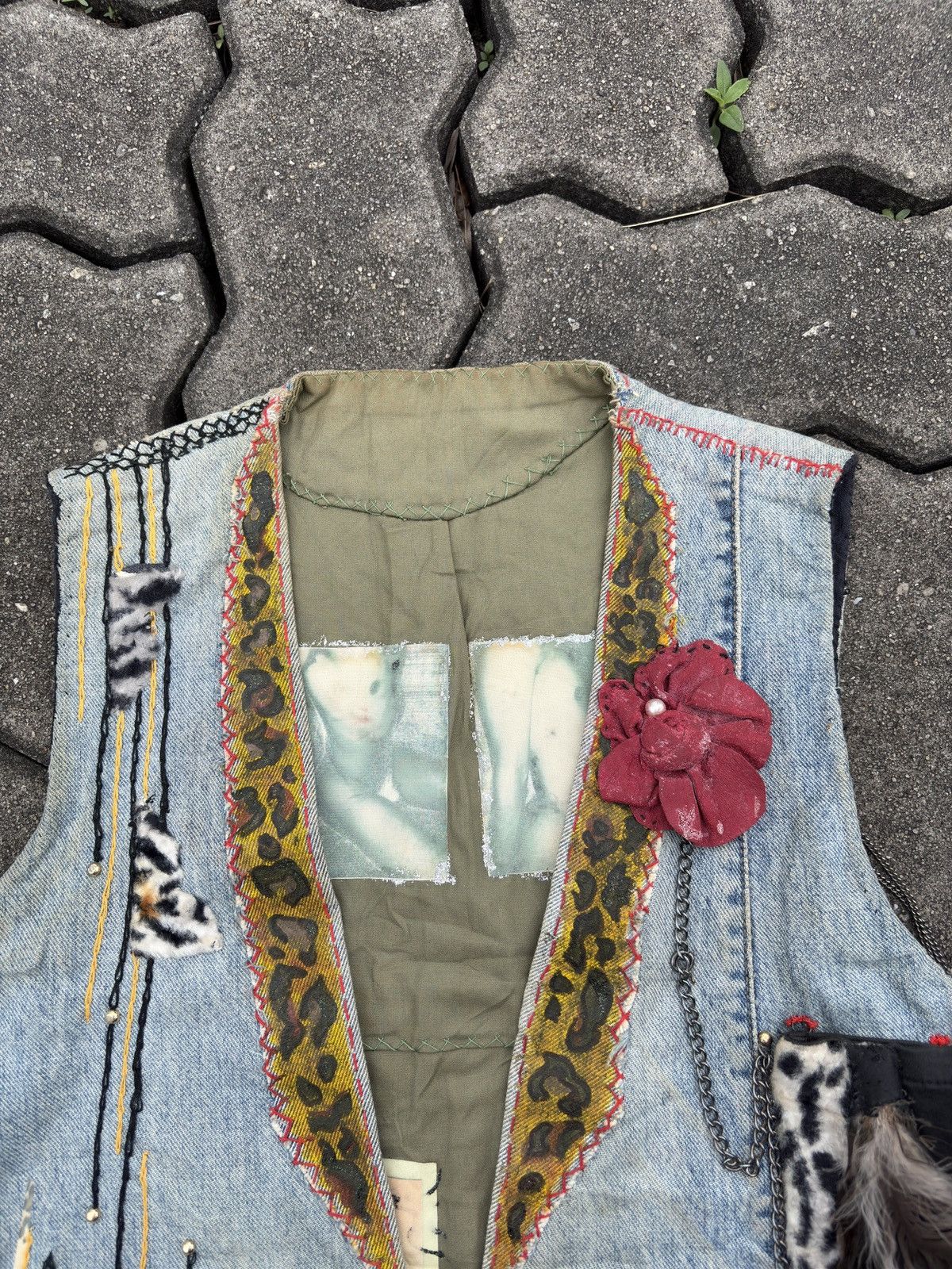 Vintage Vintage Custom Denim Vest Jacket Size US S / EU 44-46 / 1 - 2 Thumbnail
