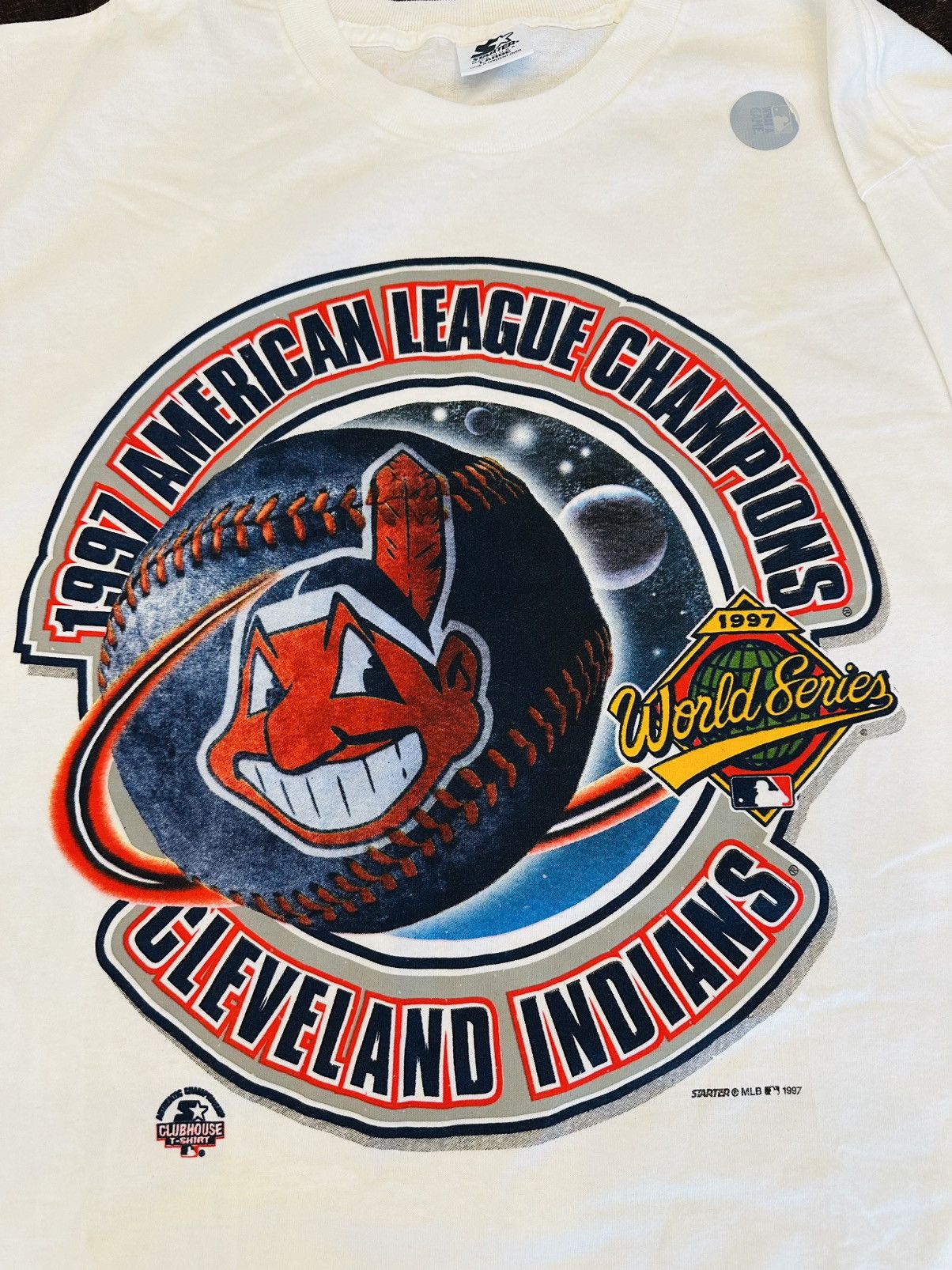 Starter VTG NWOT ‘97 Cleveland Indians AL Champs Starter-USA-L-Spots Size US L / EU 52-54 / 3 - 2 Thumbnail