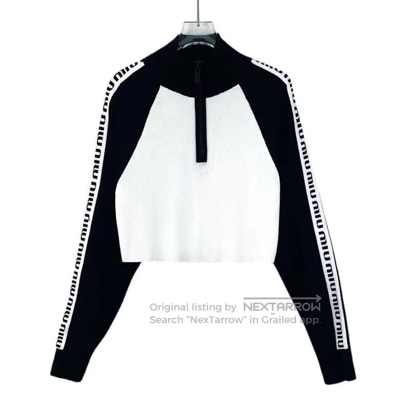 Miu Miu Miu Miu Color Block Cropped Sweater . Size M / US 6-8 / IT 42-44 - 1 Thumbnail