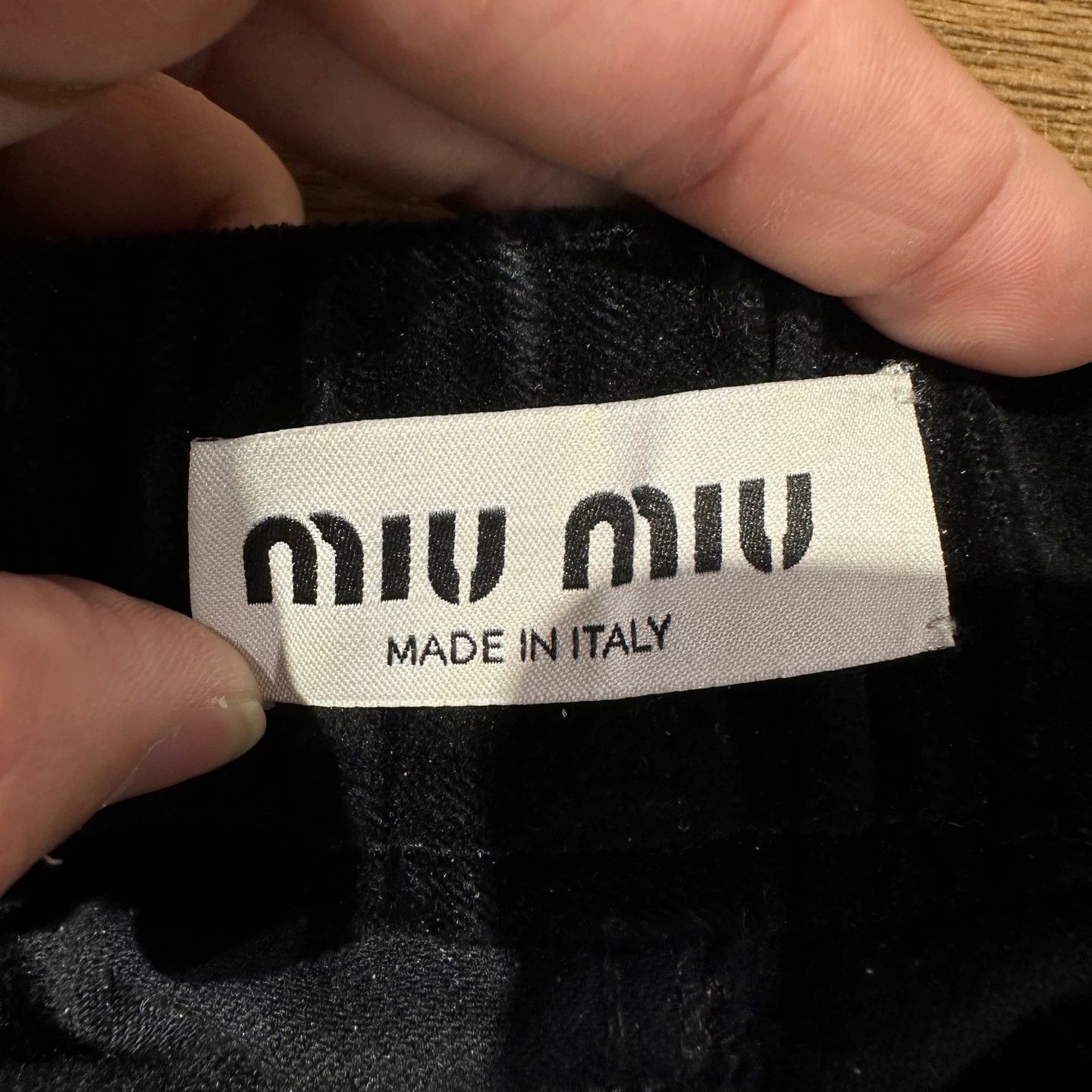 Miu Miu MIU MIU Velvet Logo Lettering Gold Buckle Pants 40 Size 27" / US 4 / IT 40 - 3 Thumbnail
