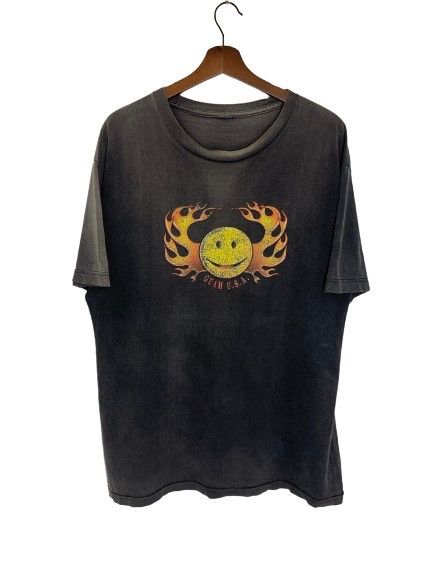 Vintage Thrashed Smile Fire Flame Guam