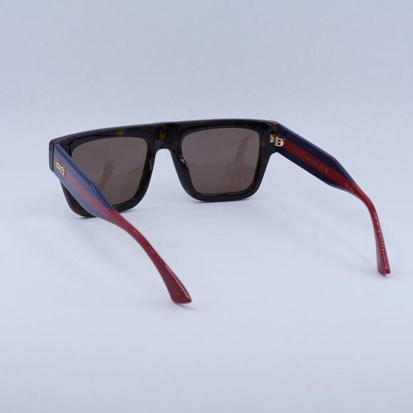 Gucci Gucci GG1868S 002 Sunglasses Havana/Blue/Red Square Frame Size ONE SIZE - 9 Thumbnail