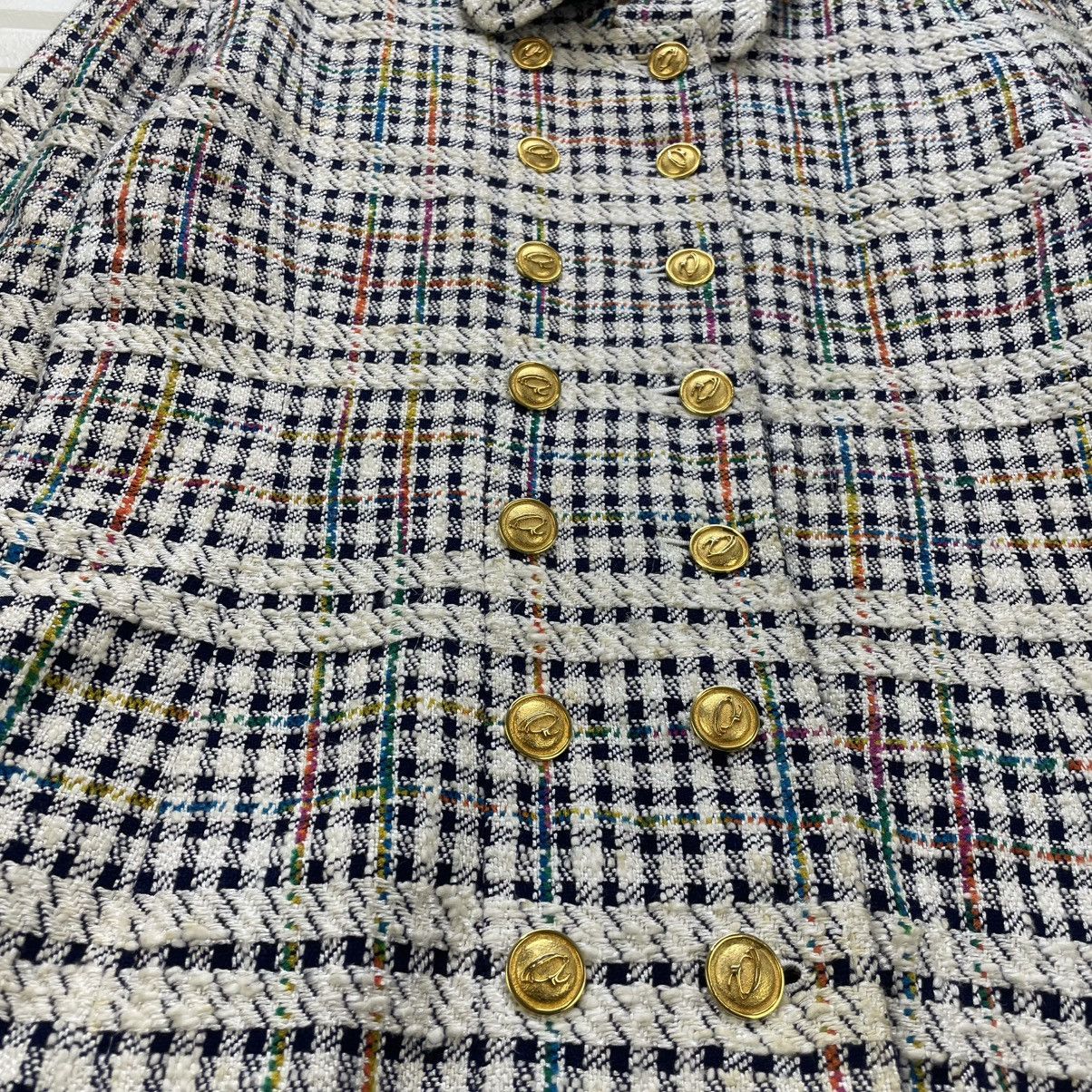 Oscar De La Renta 💥Vintage Oscar De La Renta Multicolour Checked Jacket Size M / US 6-8 / IT 42-44 - 8 Thumbnail