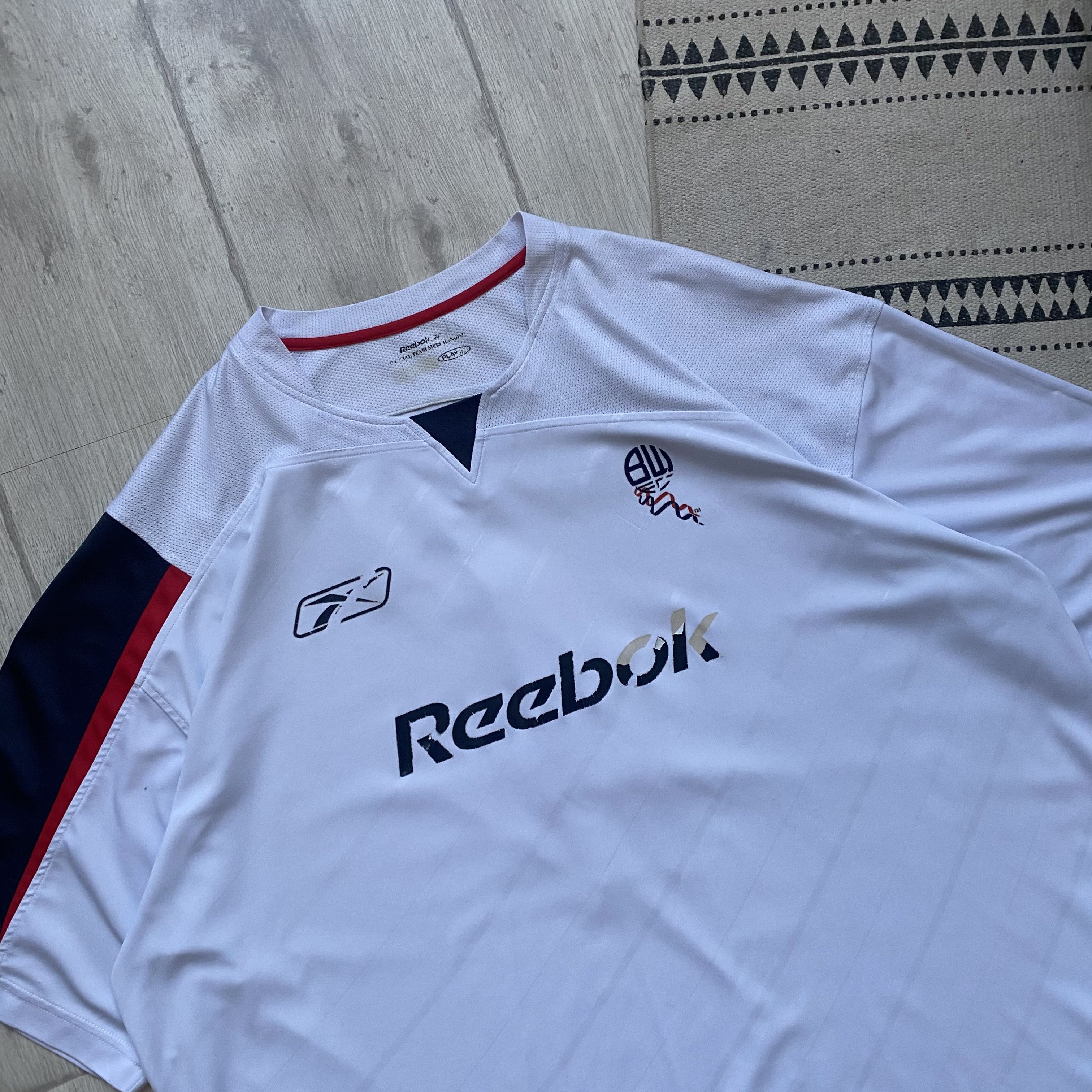 Nike ⚽️ Vintage Reebok Bolton Wanderers Soccer jersey #7 Nolan Size US XXL / EU 58 / 5 - 3 Thumbnail