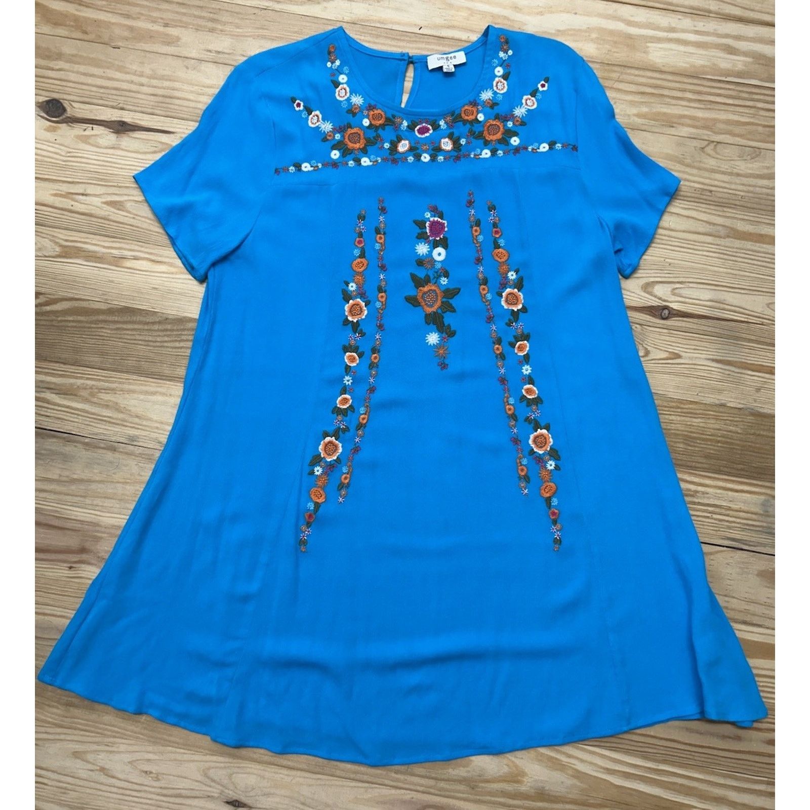 Other UMGEE BRIGHT TURQUOISE BLUE SHORT SLEEVE DRESS SM. Size S / US 4 / IT 40 - 3 Thumbnail