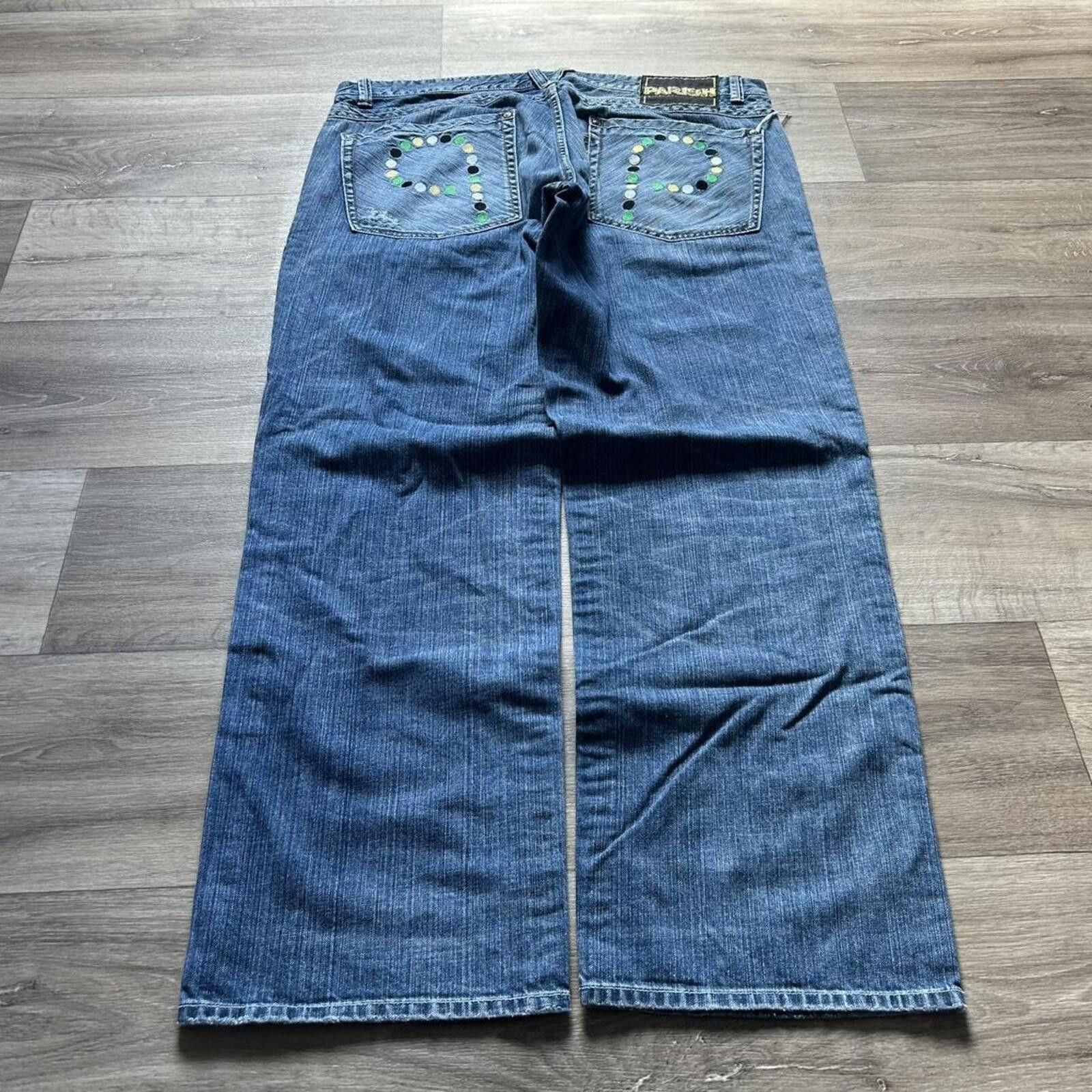 Other Sick y2k Parish Baggy Denim Embroidered Jeans size 42 Size US 42 / EU 58 - 2 Thumbnail