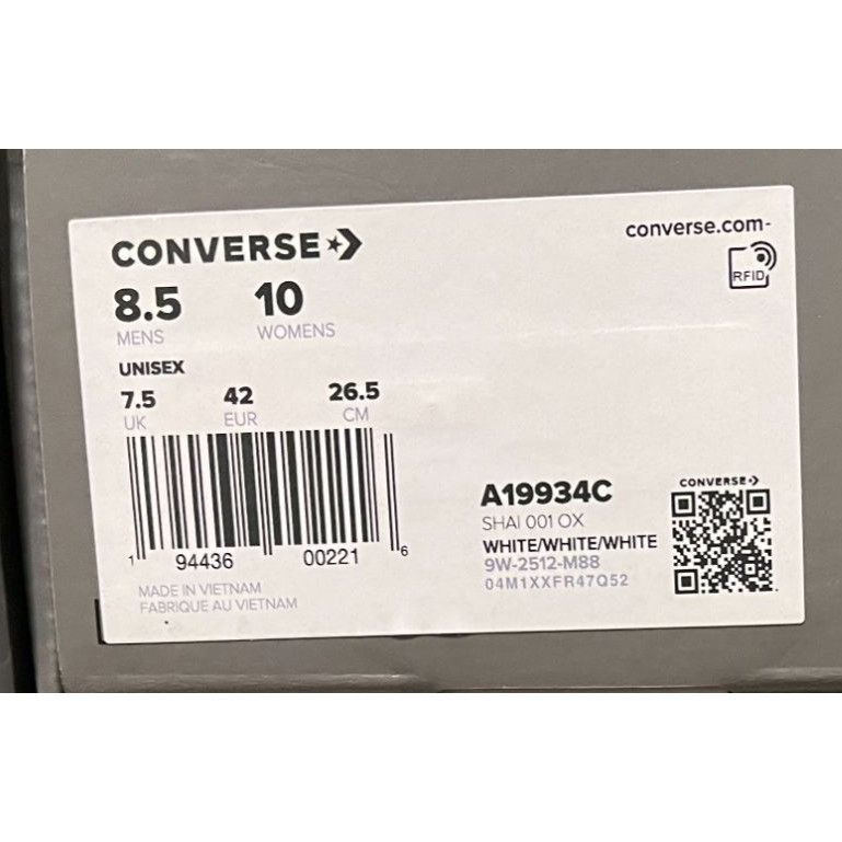 Converse Converse SHAI 001 Clean Slate White Mens 8.5us Size US 8.5 / EU 41-42 - 8 Thumbnail