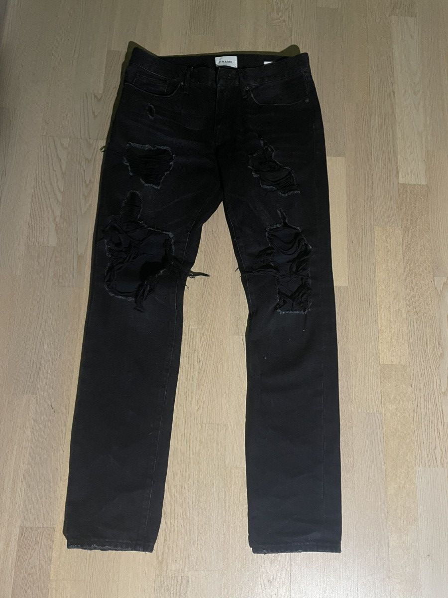 Frame FRAME LA Distressed Jeans Black Size US 30 / EU 46 - 1 Thumbnail
